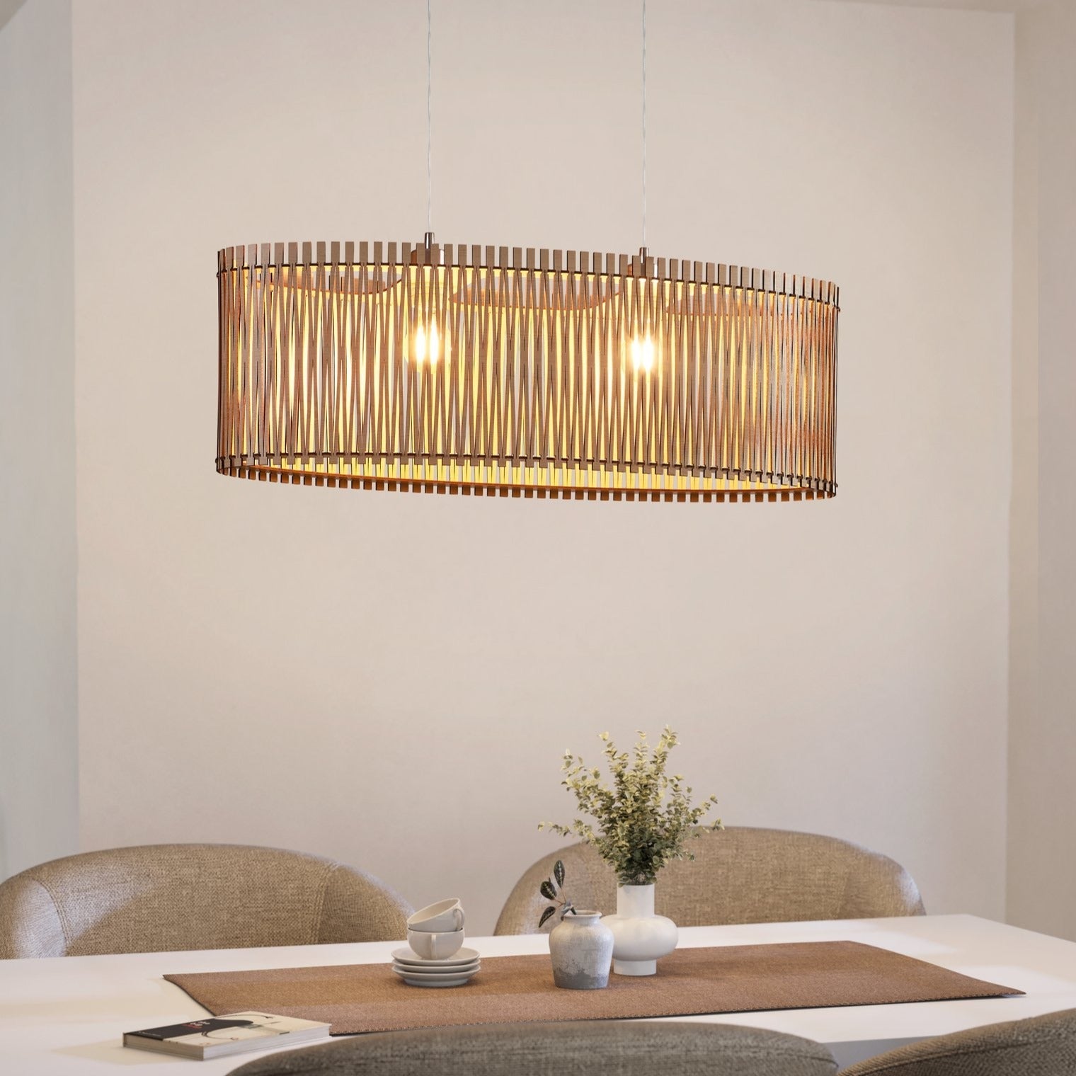 Lustra Suspendata Sendero Silver & Wood 2xE27 Eglo