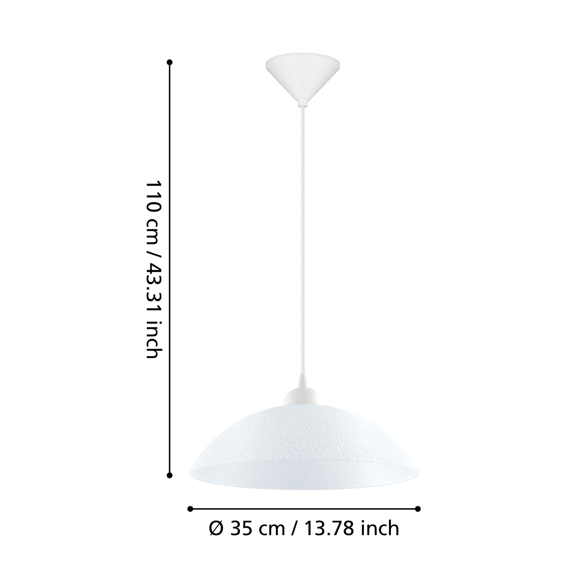 Pendul VETRO White 1xE27 Eglo Ø35CM