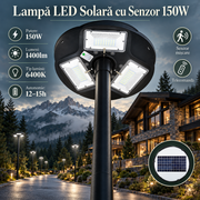 Lampa LED Solara Combat cu Senzor Miscare si Telecomanda 150W | 6400K