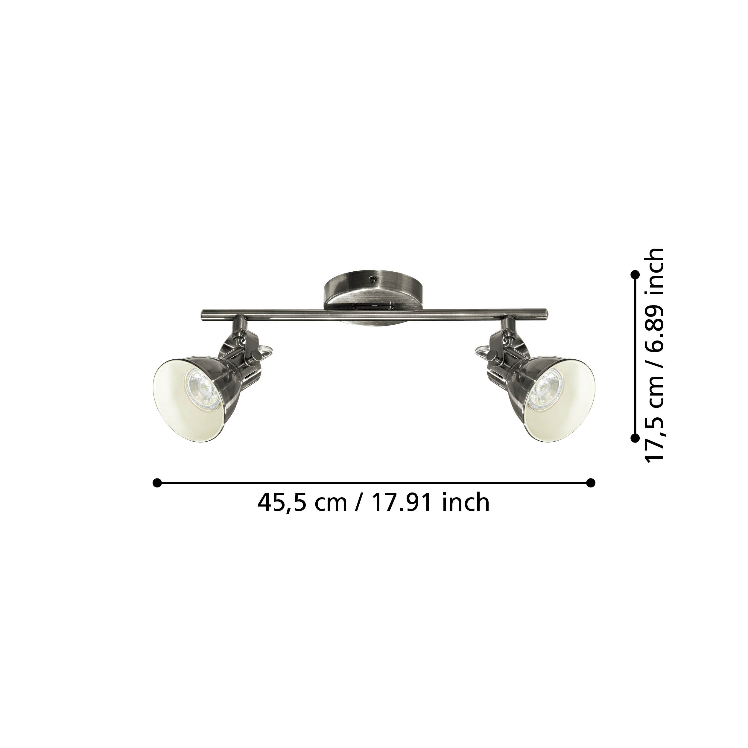 Lustra Seras Silver cu 2 Spoturi Reglabile