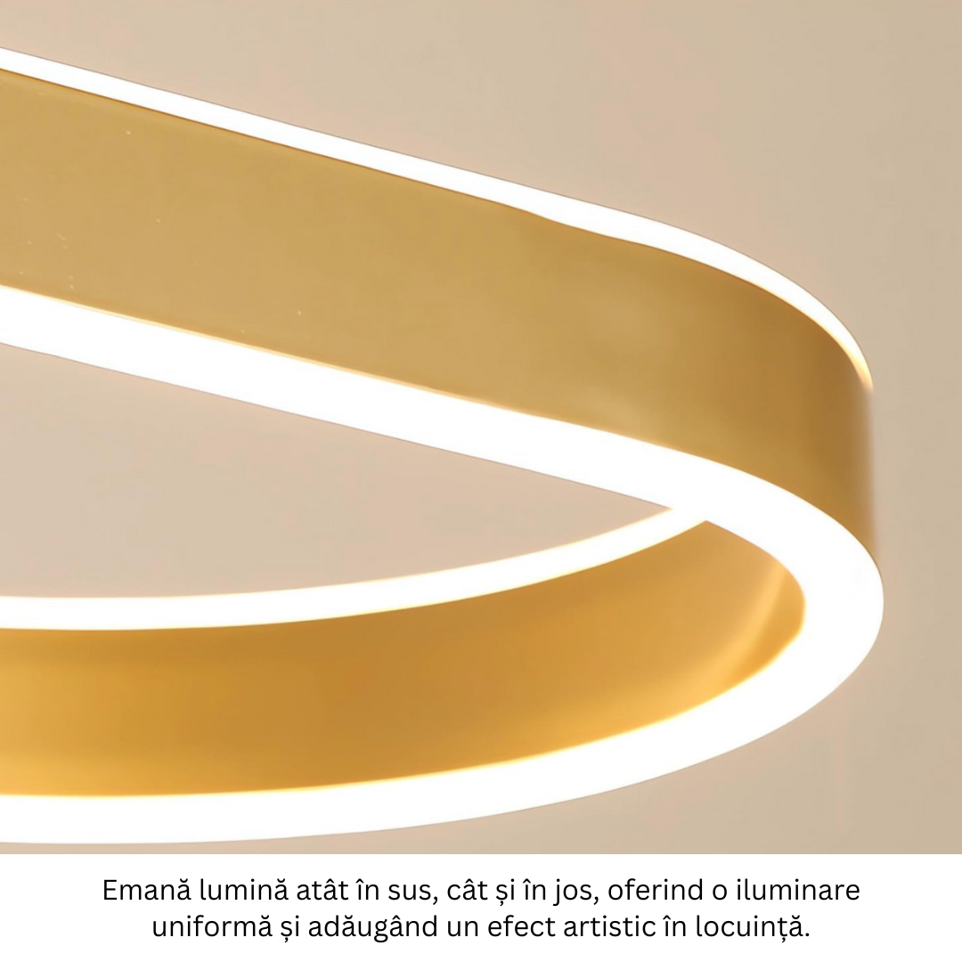 Lustra LED KING Gold 1 Segment Oval Echivalent 400W Telecomanda