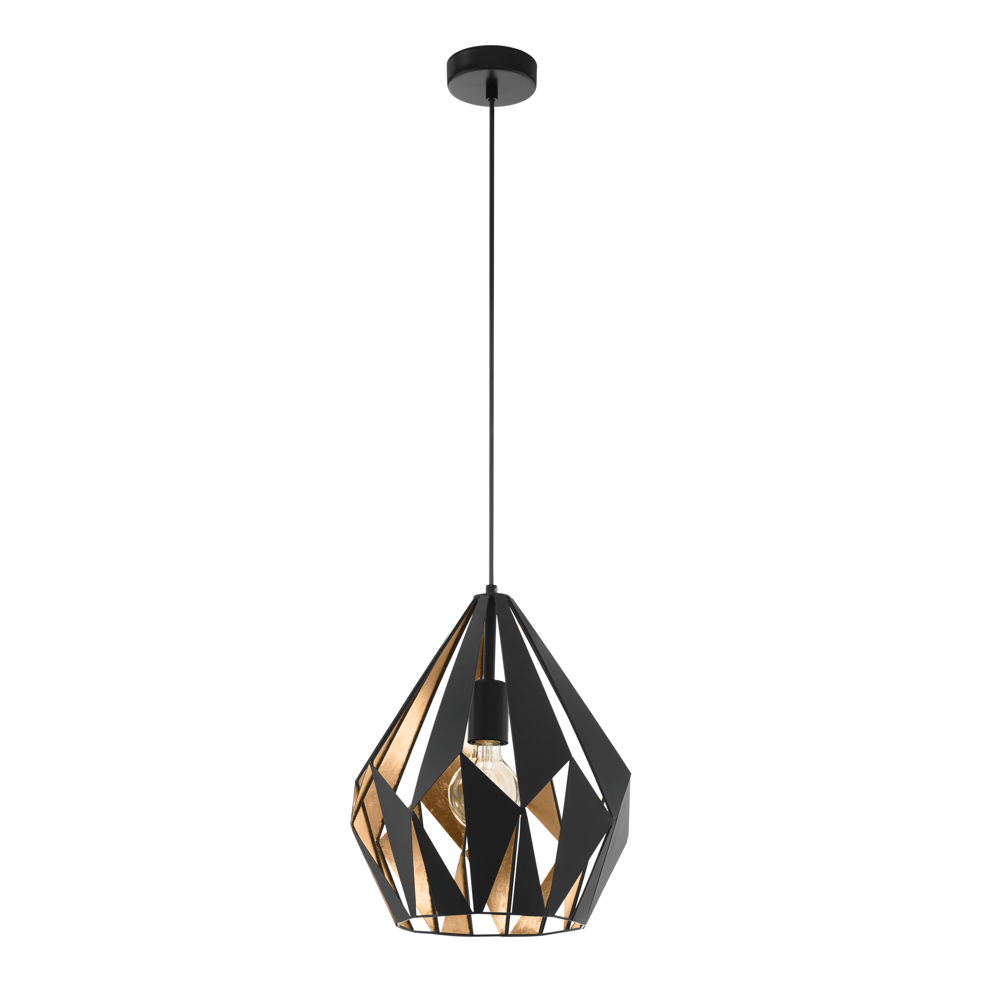 Pendul Vintage CARLTON 1 Black & Gold 110CM Eglo NEAGRA / VINTAGE SI RETRO DESIGN Lighting Fixtures