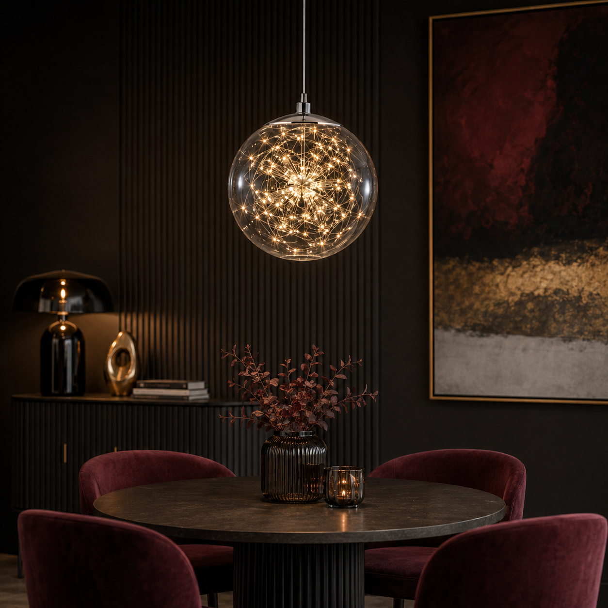 Pendul LED Unique STARS Transparent Echivalent 75W