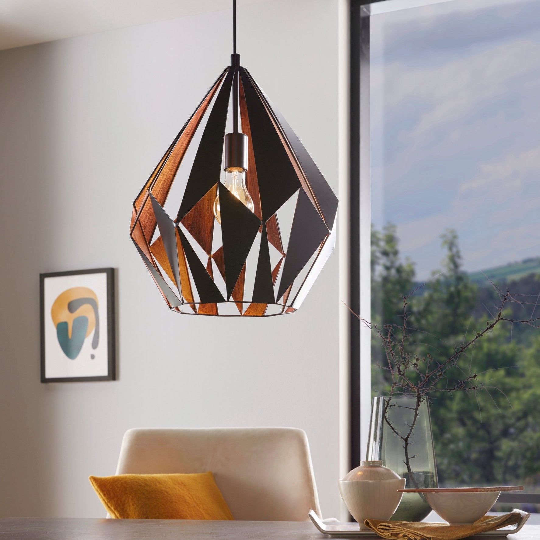 Pendul Vintage CARLTON 1 150CM Eglo NEAGRA / VINTAGE SI RETRO DESIGN Lighting Fixtures