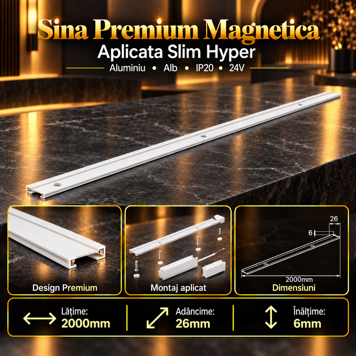 Sina Magnetica Aplicata Hyper White Premium 200CM