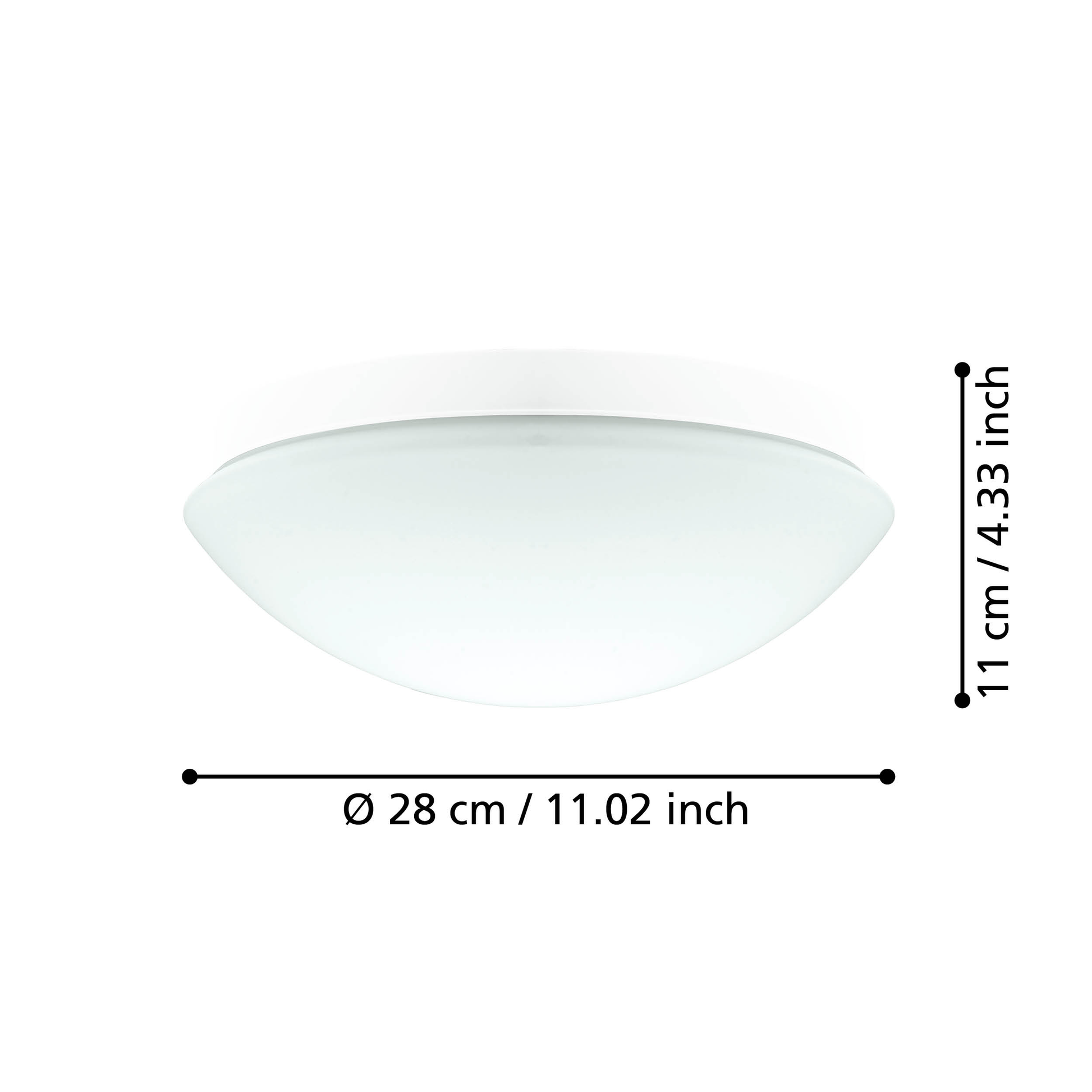 Aplica/Plafonieră BARI-M IP44 White 27.5CM Round EGLO