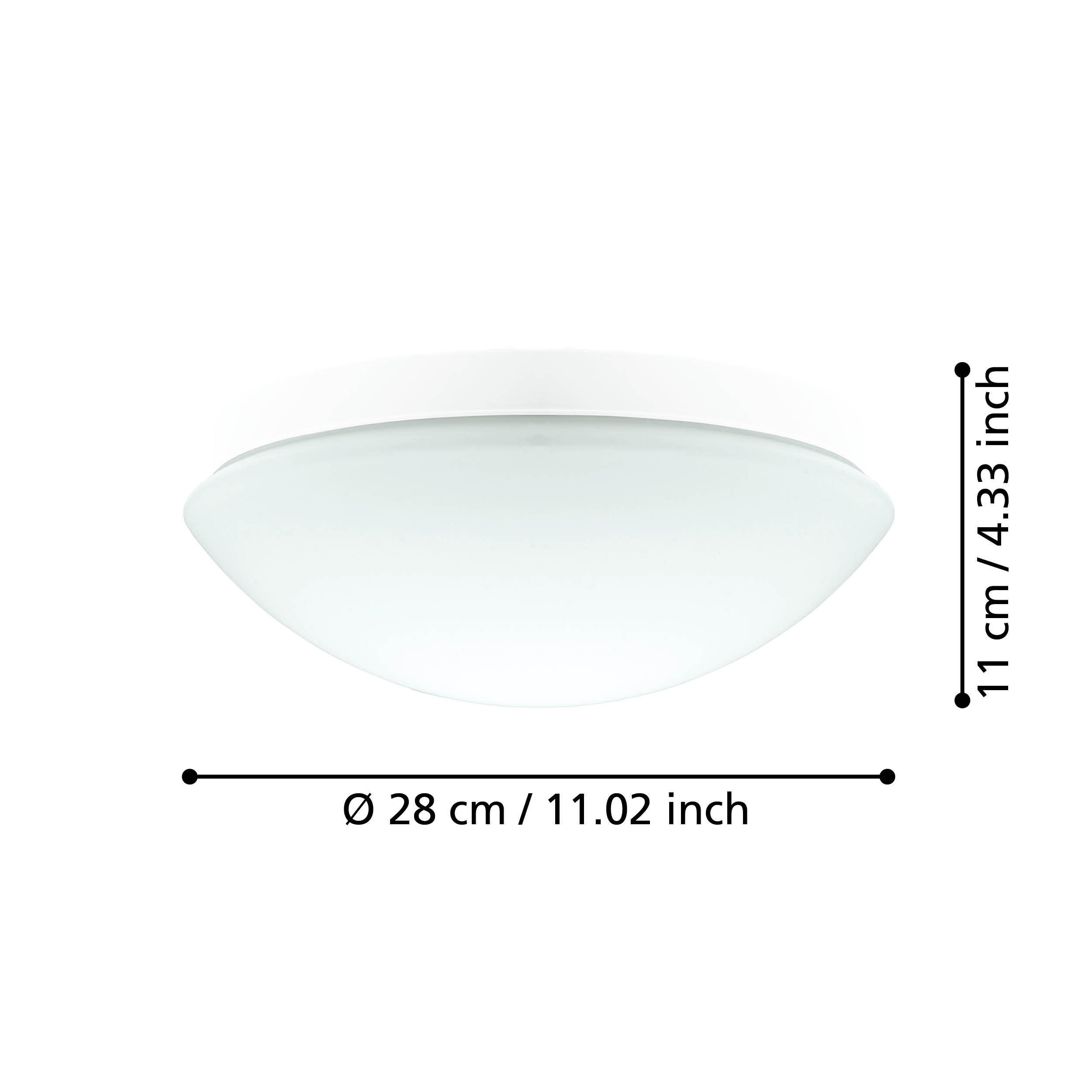 Aplica/Plafonieră BARI-M IP44 White 27.5CM Round EGLO