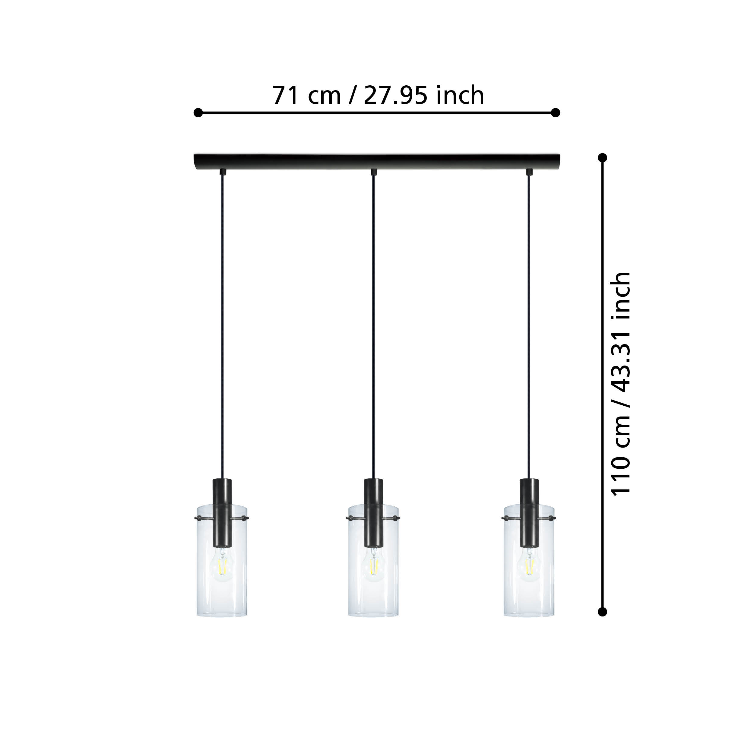 Lustra Suspendata MONTEFINO Black 110CM