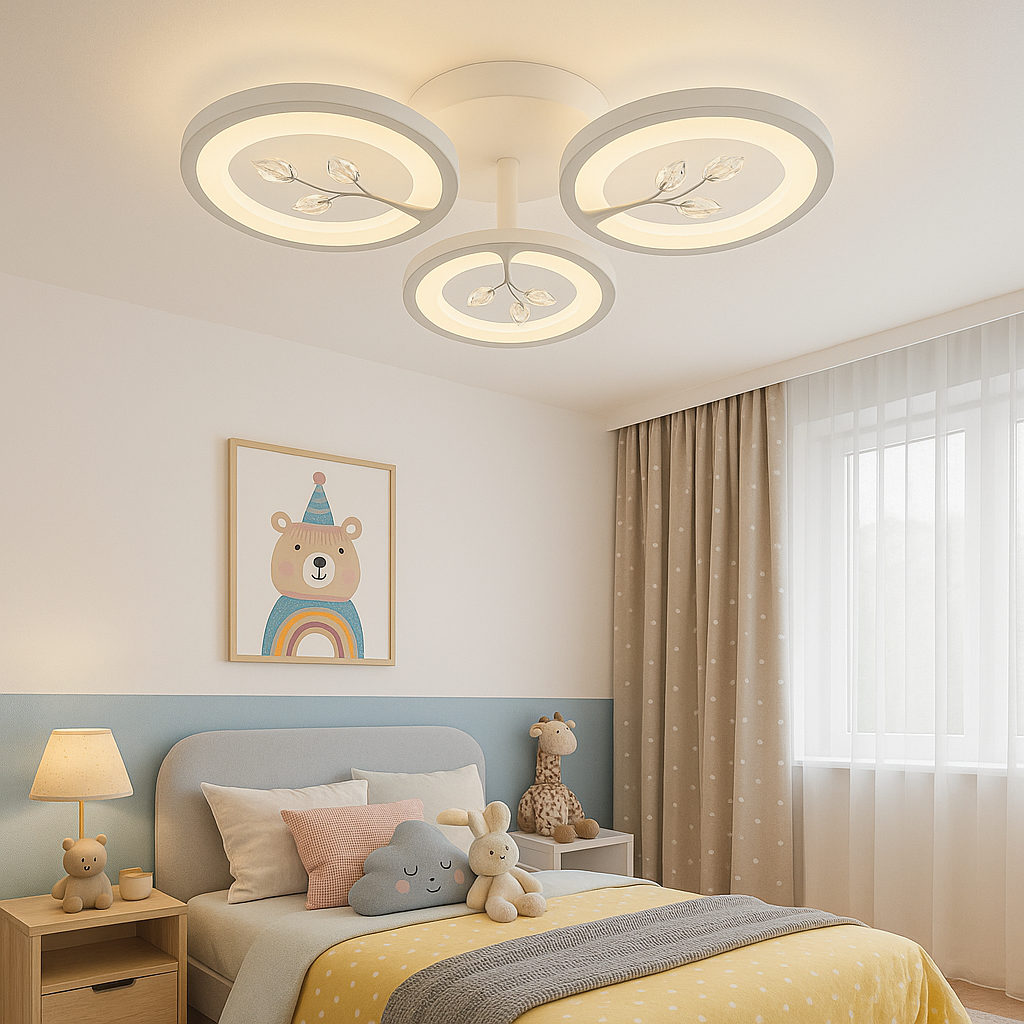 Lustra LED Mini LEAVES Echivalent 300W Telecomanda ALBA / 45CM / FLOWER DESIGN Lighting Fixtures