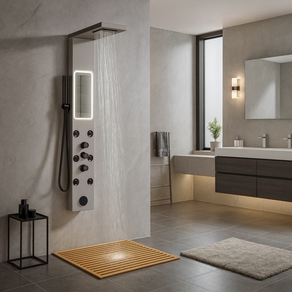 Panou de Dus Premium Silver ArcticFlow- Oglinda, Masaj, LED