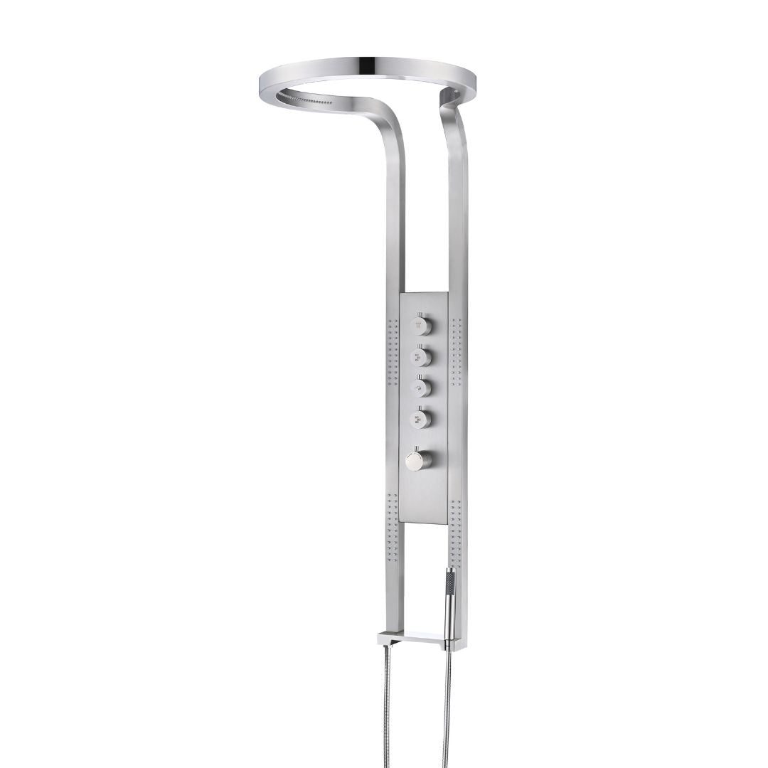 Panou de Dus Premium AquaNova Pro Gray - Design Slim, Masaj, 144CM