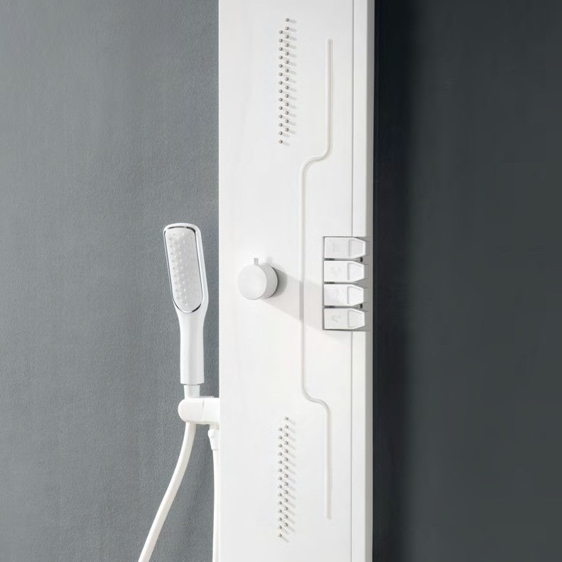 Panou de Dus Premium White AquaSpectra - LED, Masaj, 144CM