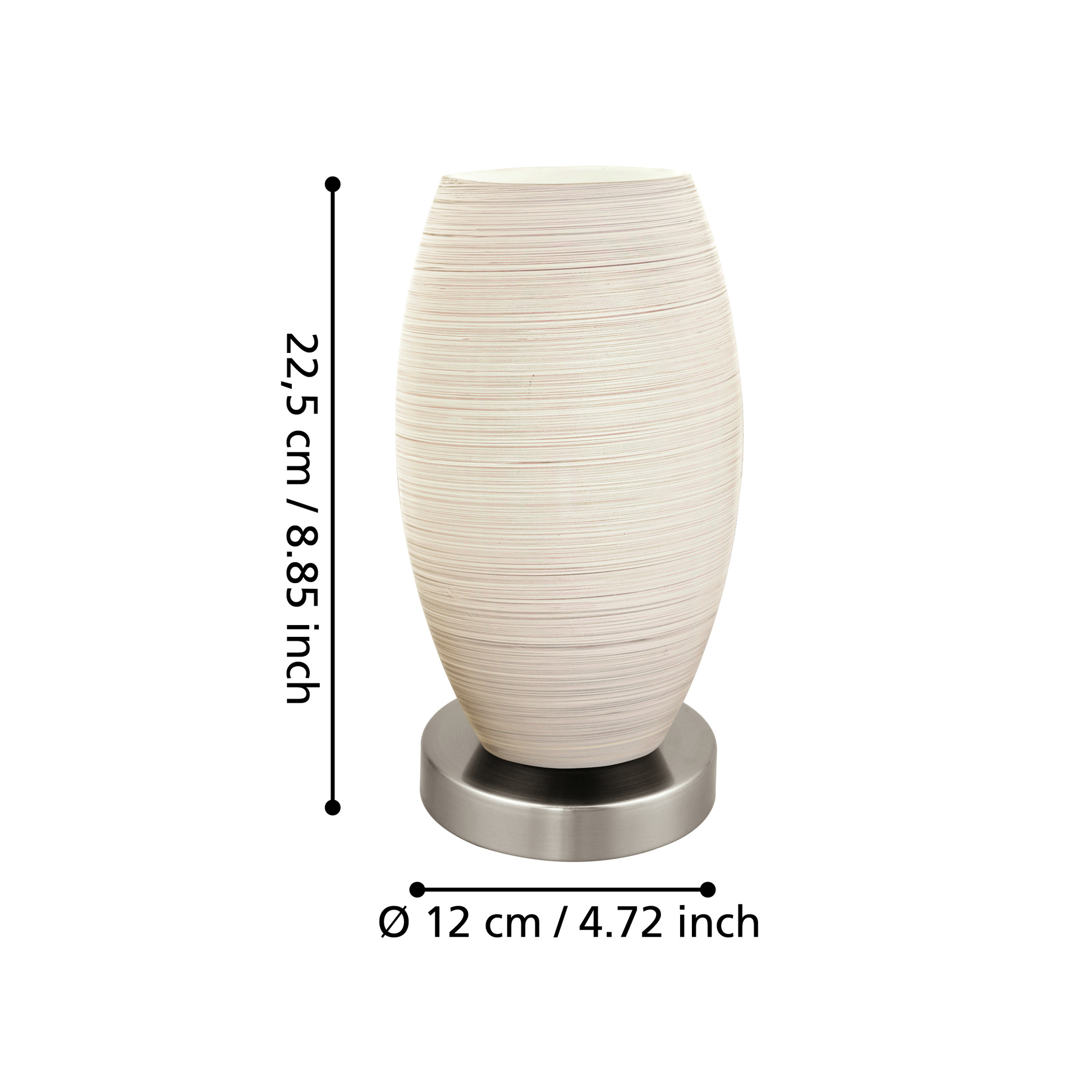 Veioza Decorativa BATISTA 3 White & Silver Ø12CM