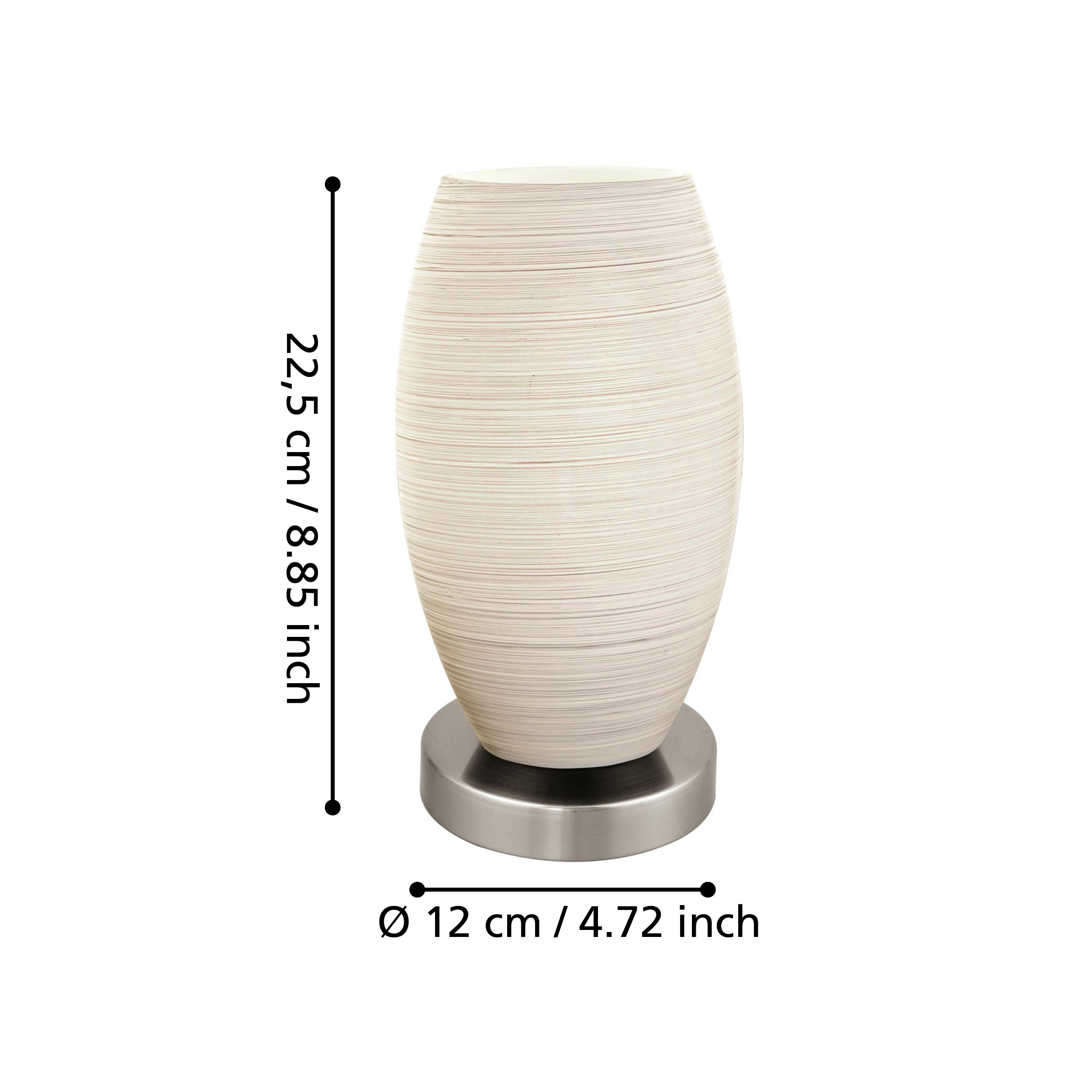 Veioza Decorativa BATISTA 3 White & Silver Ø12CM