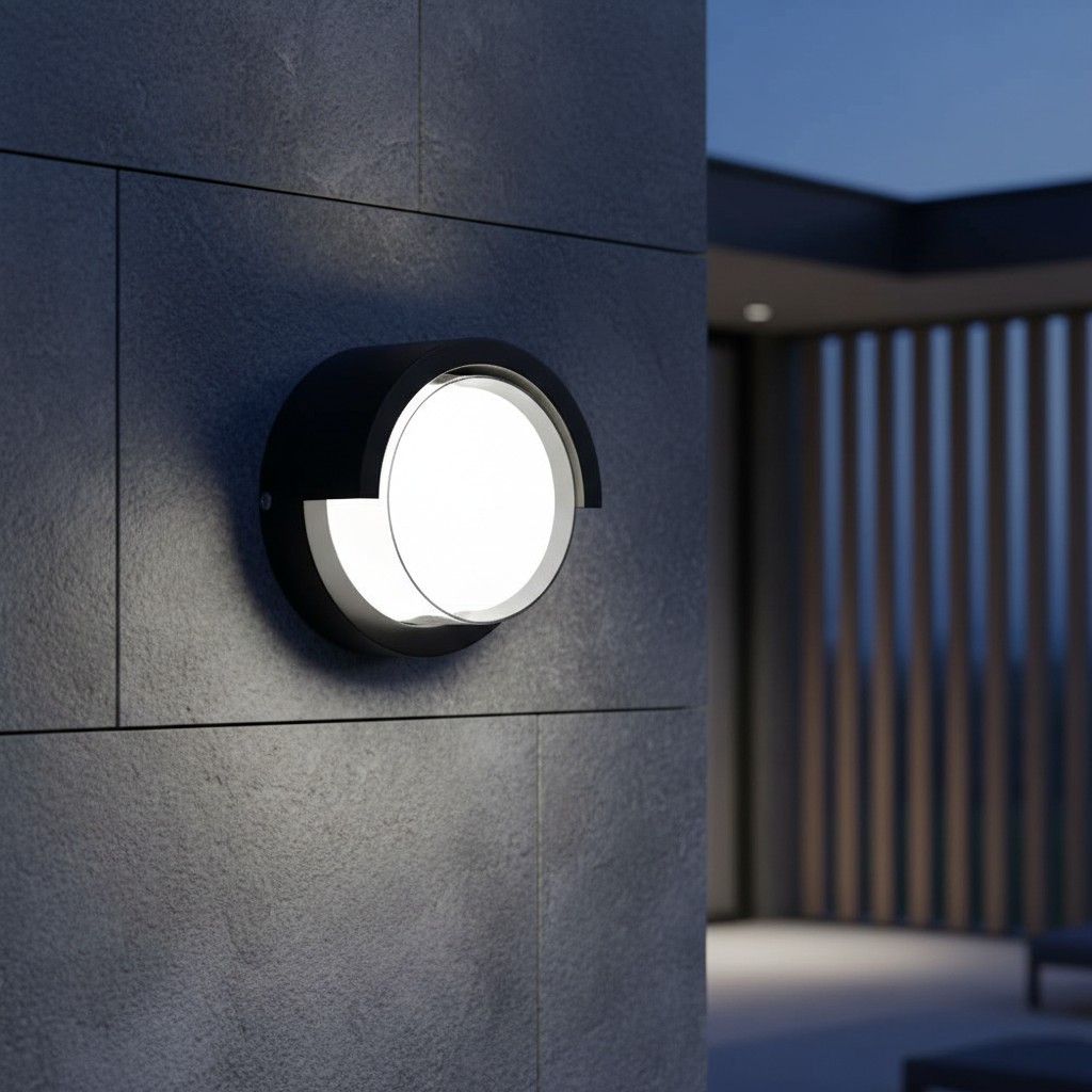 Aplica LED Exterior SIERA Rotunda 12W Neagra