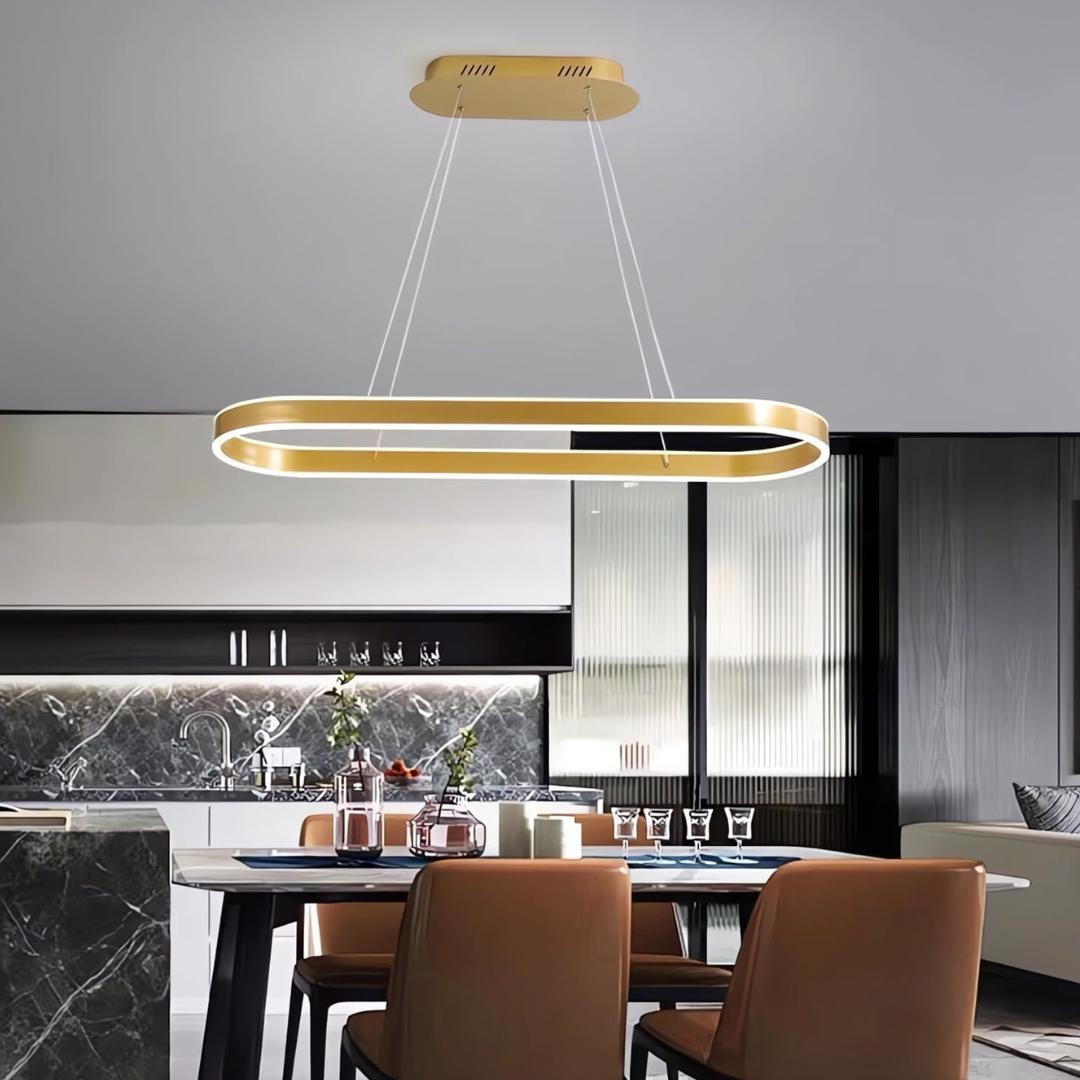 Lustra LED KING Gold 1 Segment Oval Echivalent 400W Telecomanda