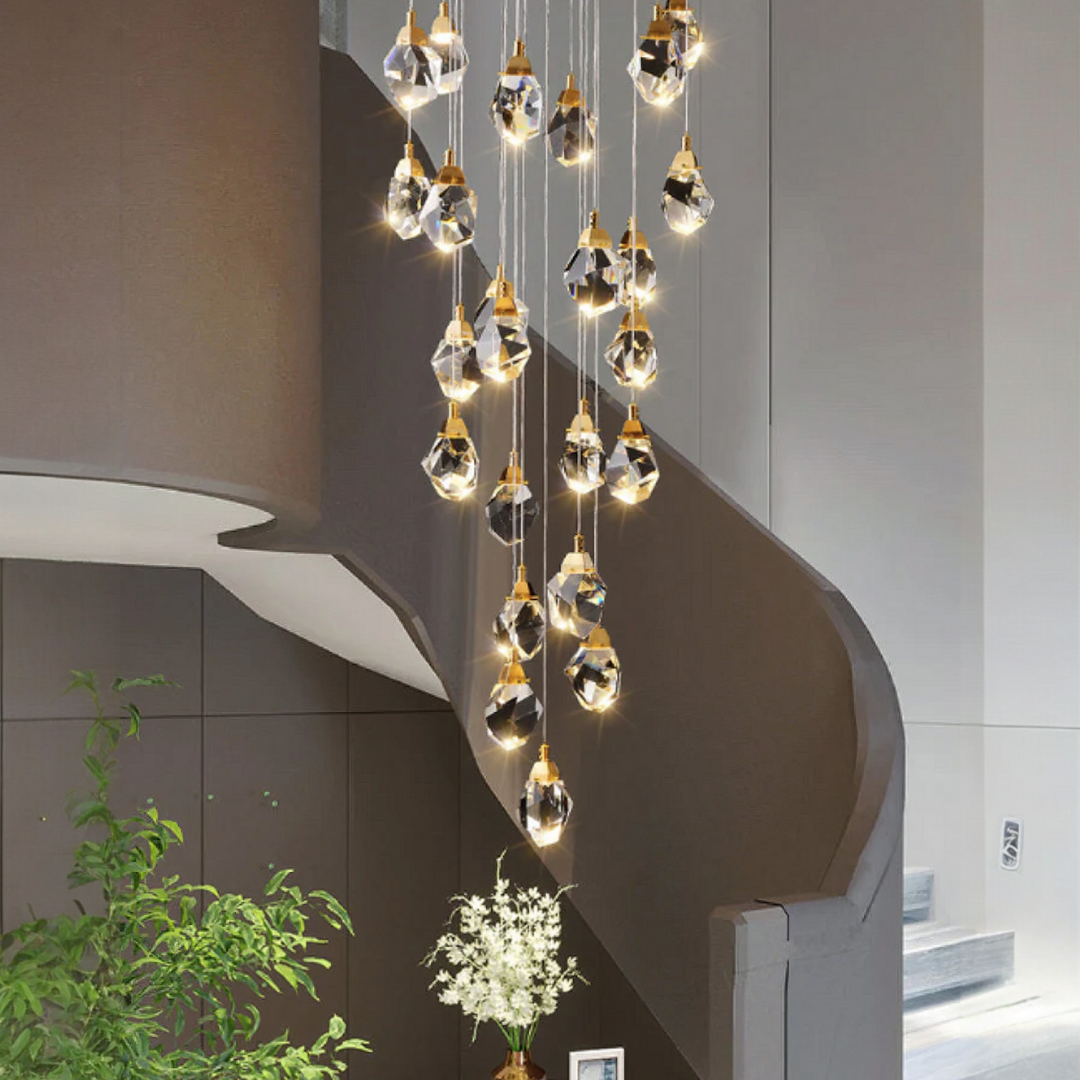 Lustra LED Luxury Crystal Flowing Diamonds