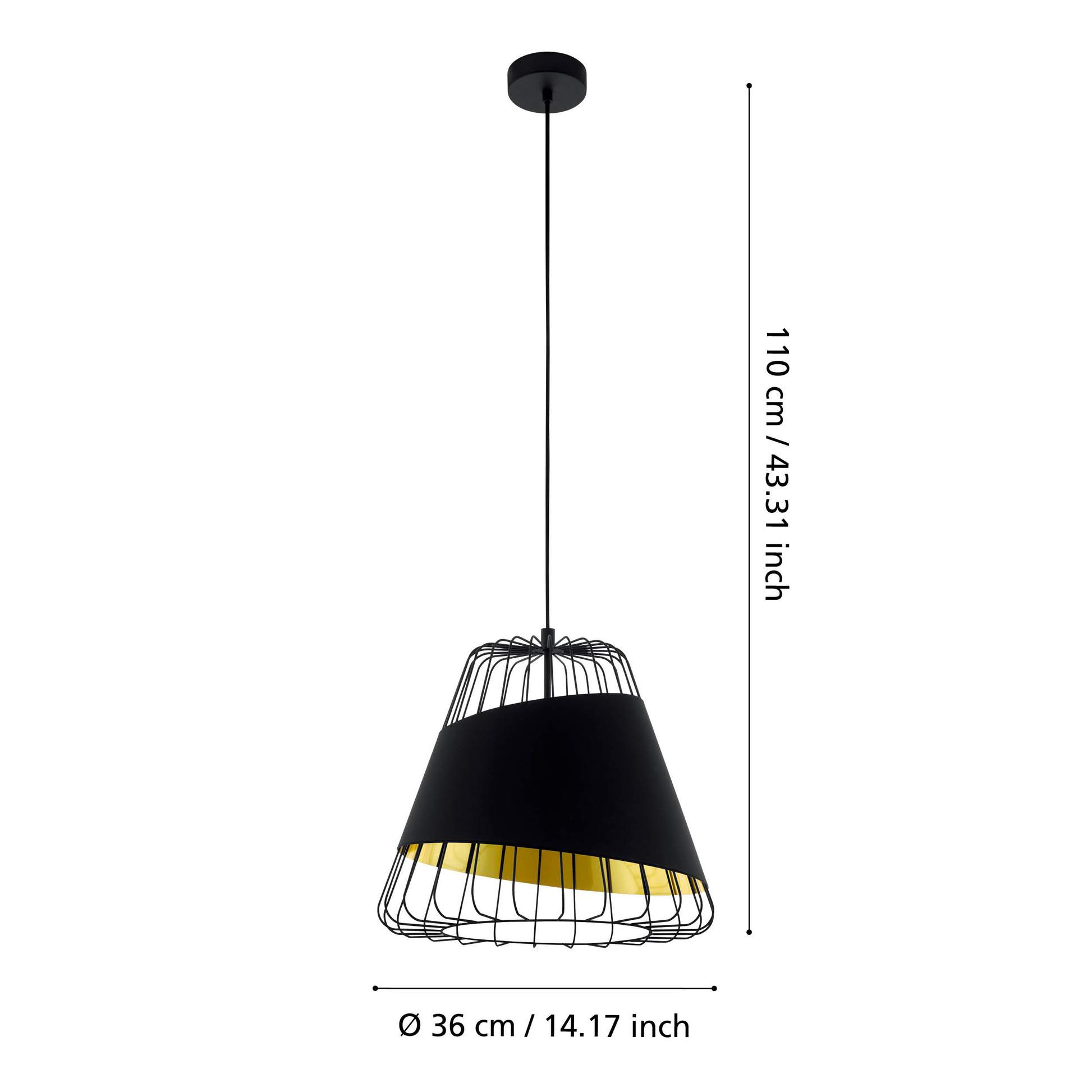 Pendul TAUSTELL Black & Gold 110CM Eglo NEAGRA / ABAJUR Lighting Fixtures