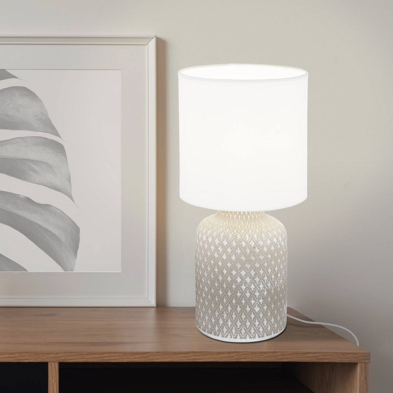 Veioza Decorativa Bellariva White & Grey 32CM