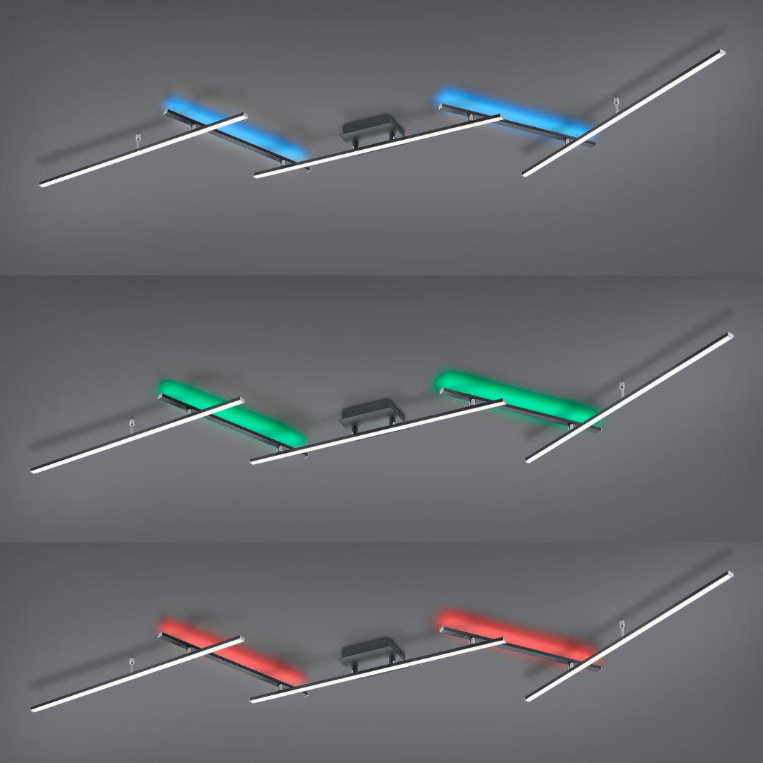 Lustra LED Reglabila RGBW ARVIN Black Echivalent 300W Telecomanda