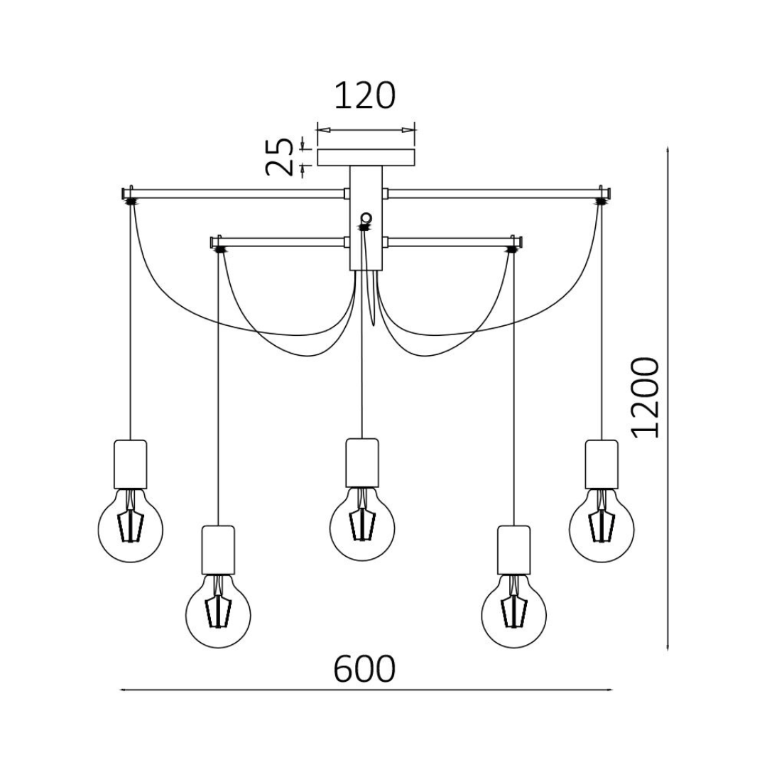 Lustra Suspendata Abajur 6xE27 Black NEAGRA / ABAJUR Chandeliers