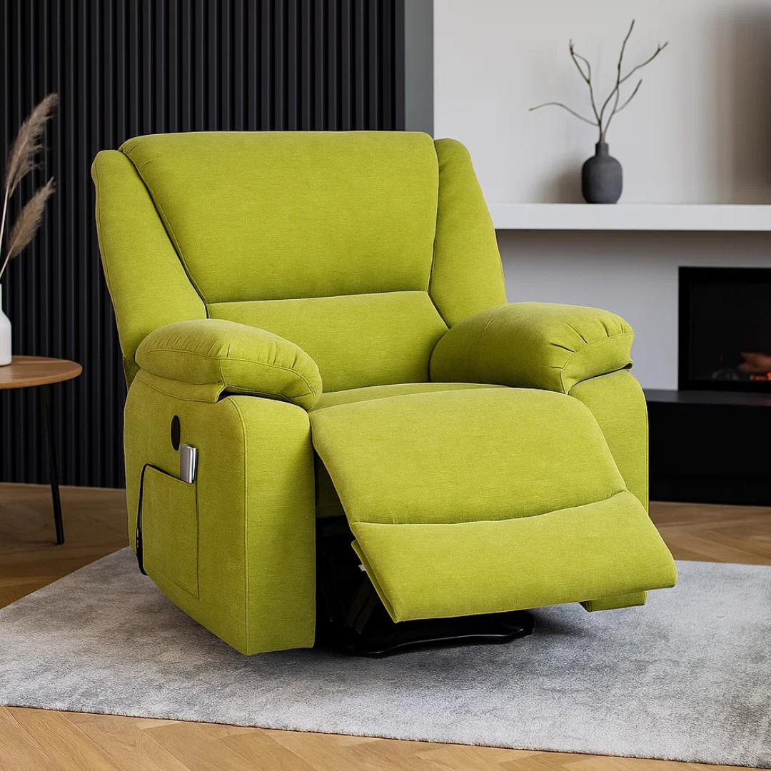 Fotoliu cu Masaj si Incalzire, Recliner Electric, Verde