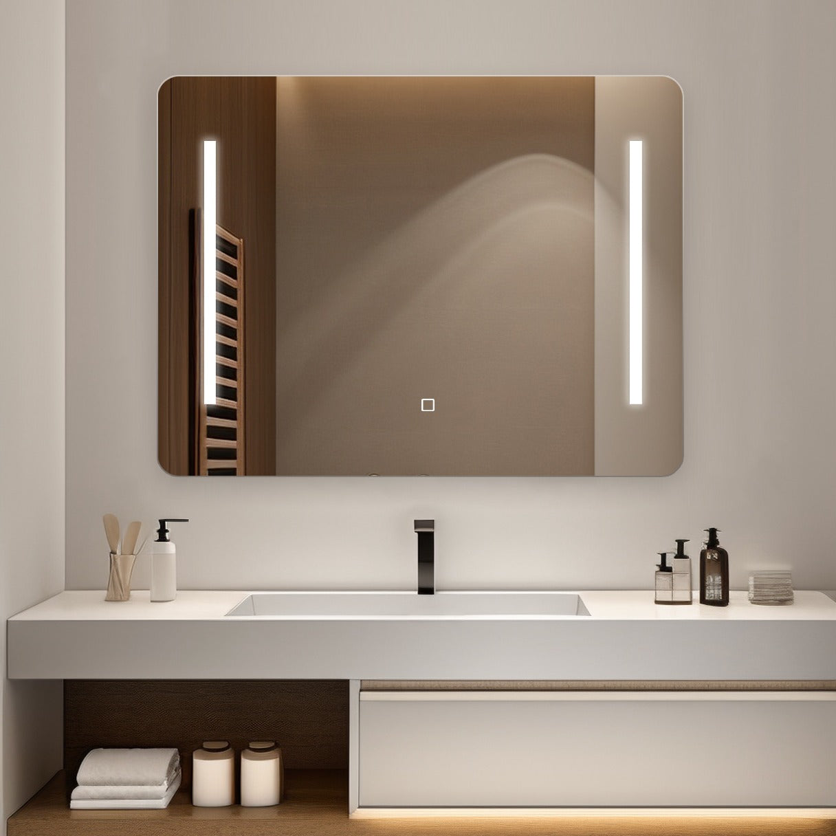 Oglinda LED Dreptunghiulara 80x60cm Functie Dezaburire si Touch