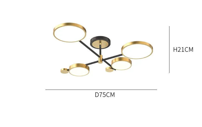 Lustra Led 68W 2 + 2 Dynamo Echivalent 300W Telecomanda Lighting Fixtures