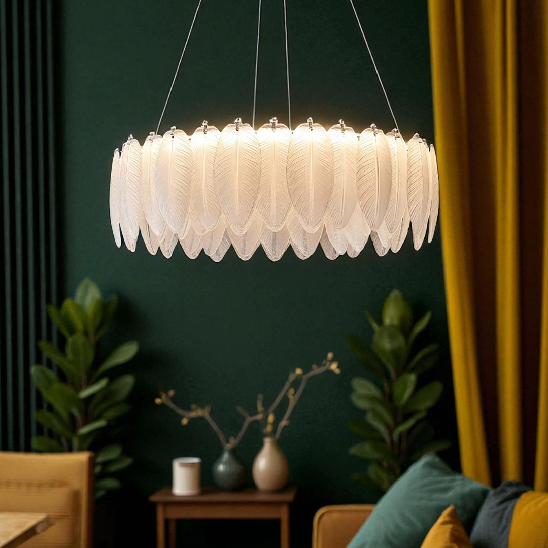 Lustra LED Suspendata 96W 50CM Feathers Deluxe Echivalent 500W