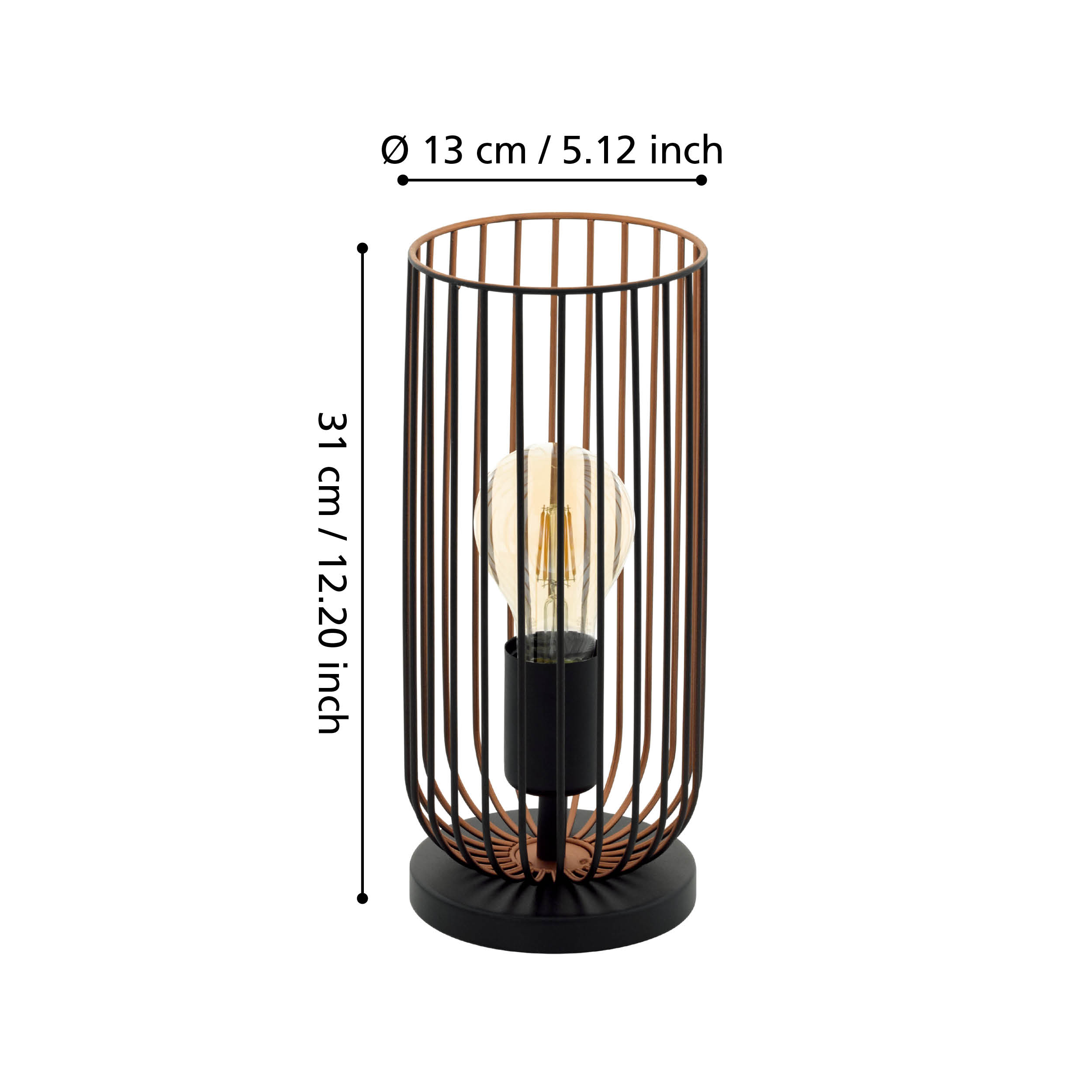 Veioza ROCCAMENA Black Eglo