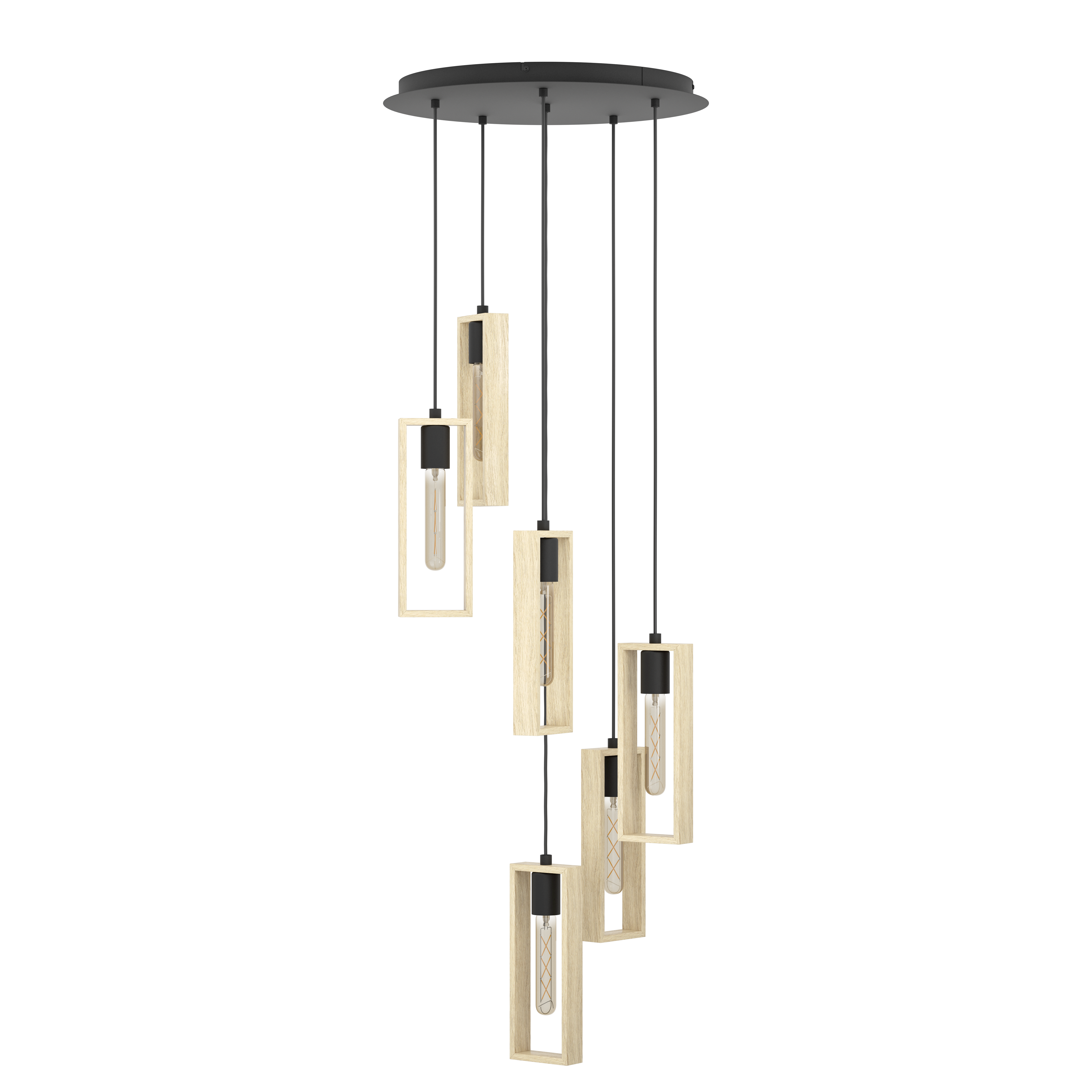 Lustra Suspendata Littleton Black & Brown