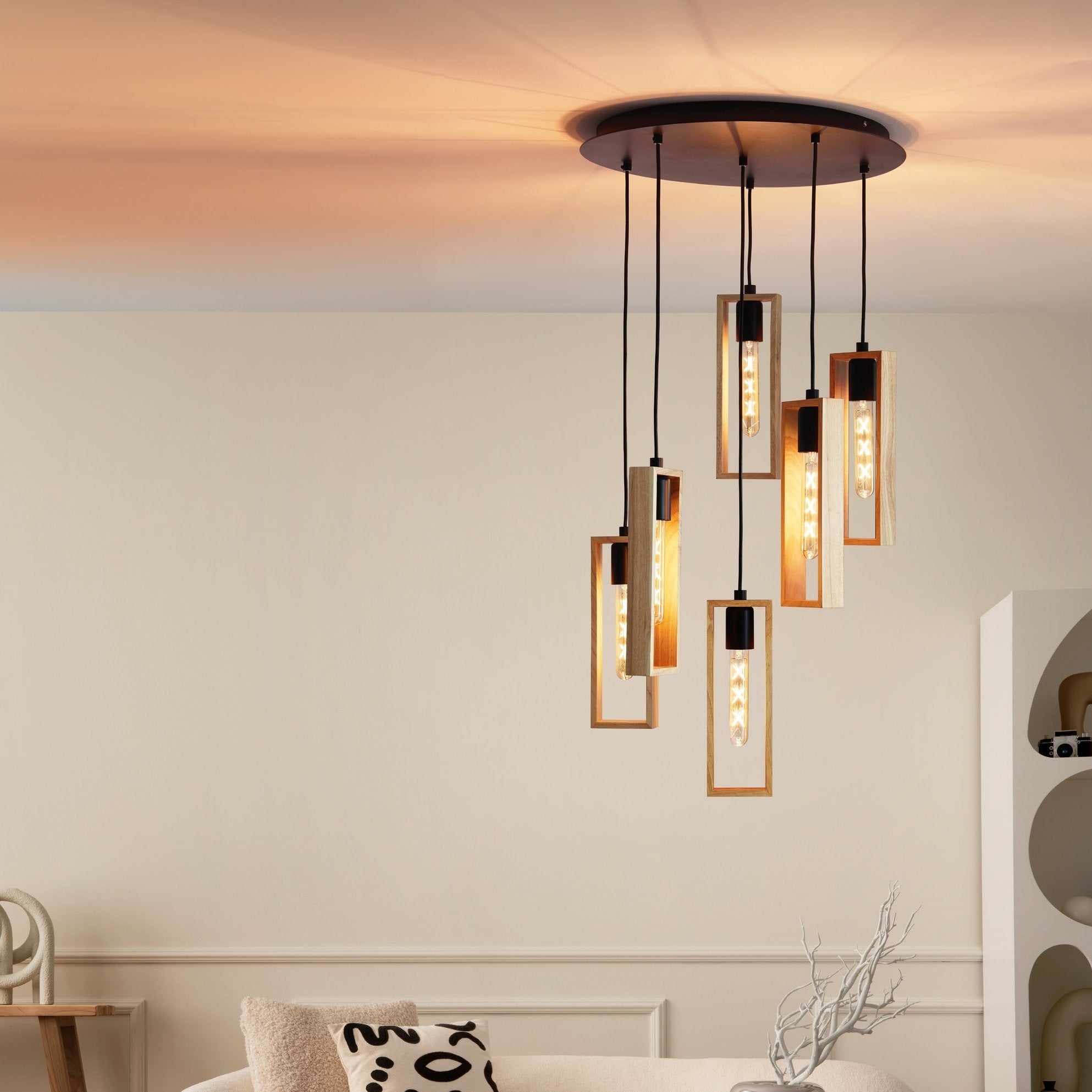 Lustra Suspendata Littleton Black & Brown