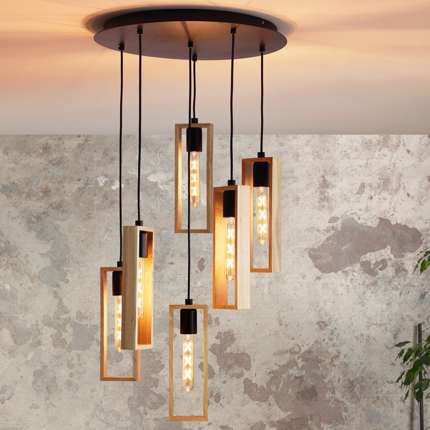 Lustra Suspendata Littleton Black & Brown