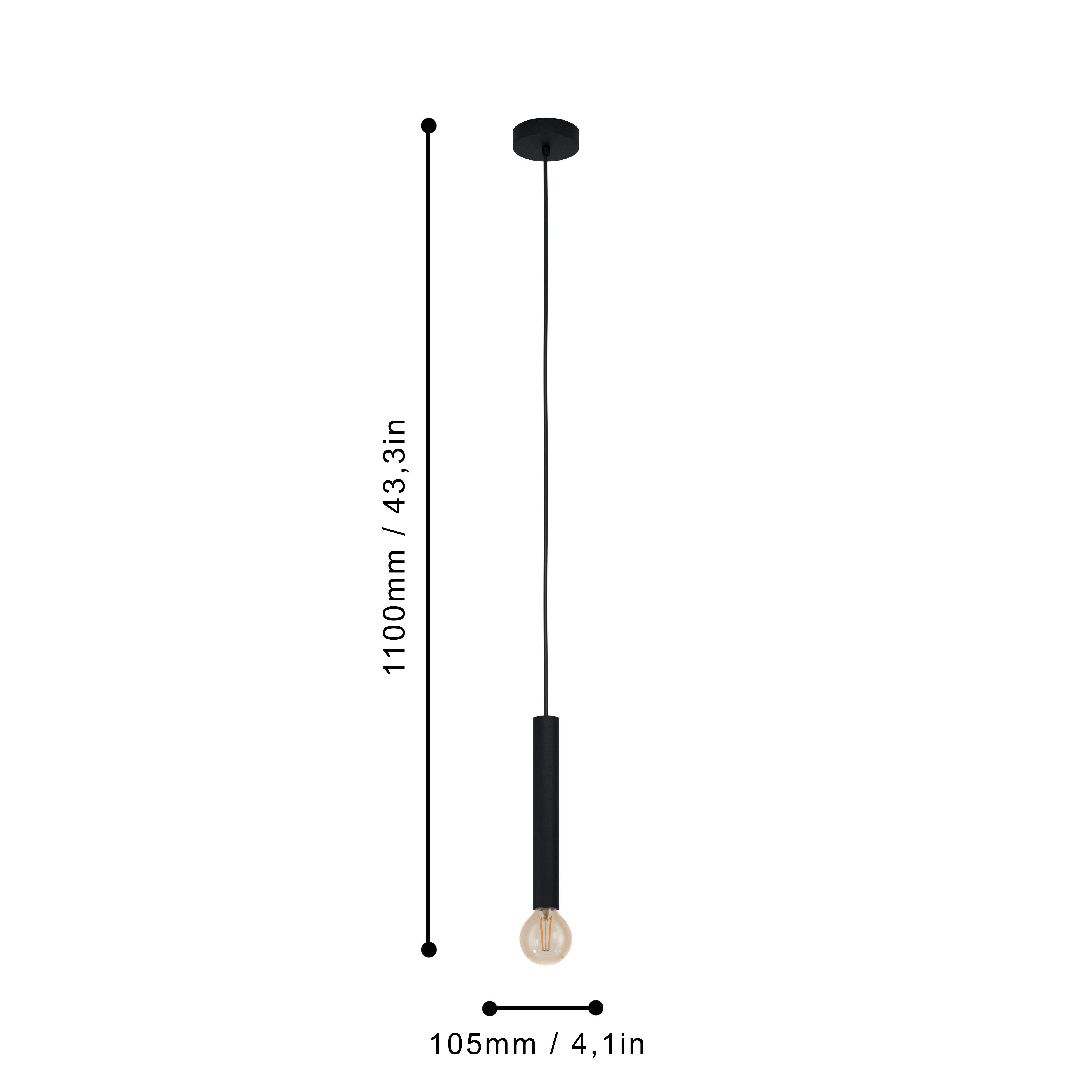 Pendul Cortenova Black 1xE27 Eglo Ø11CM