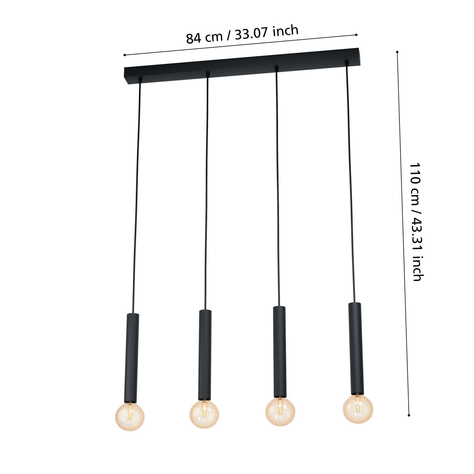 Lustra Suspendată CORTENOVA Black 110CM