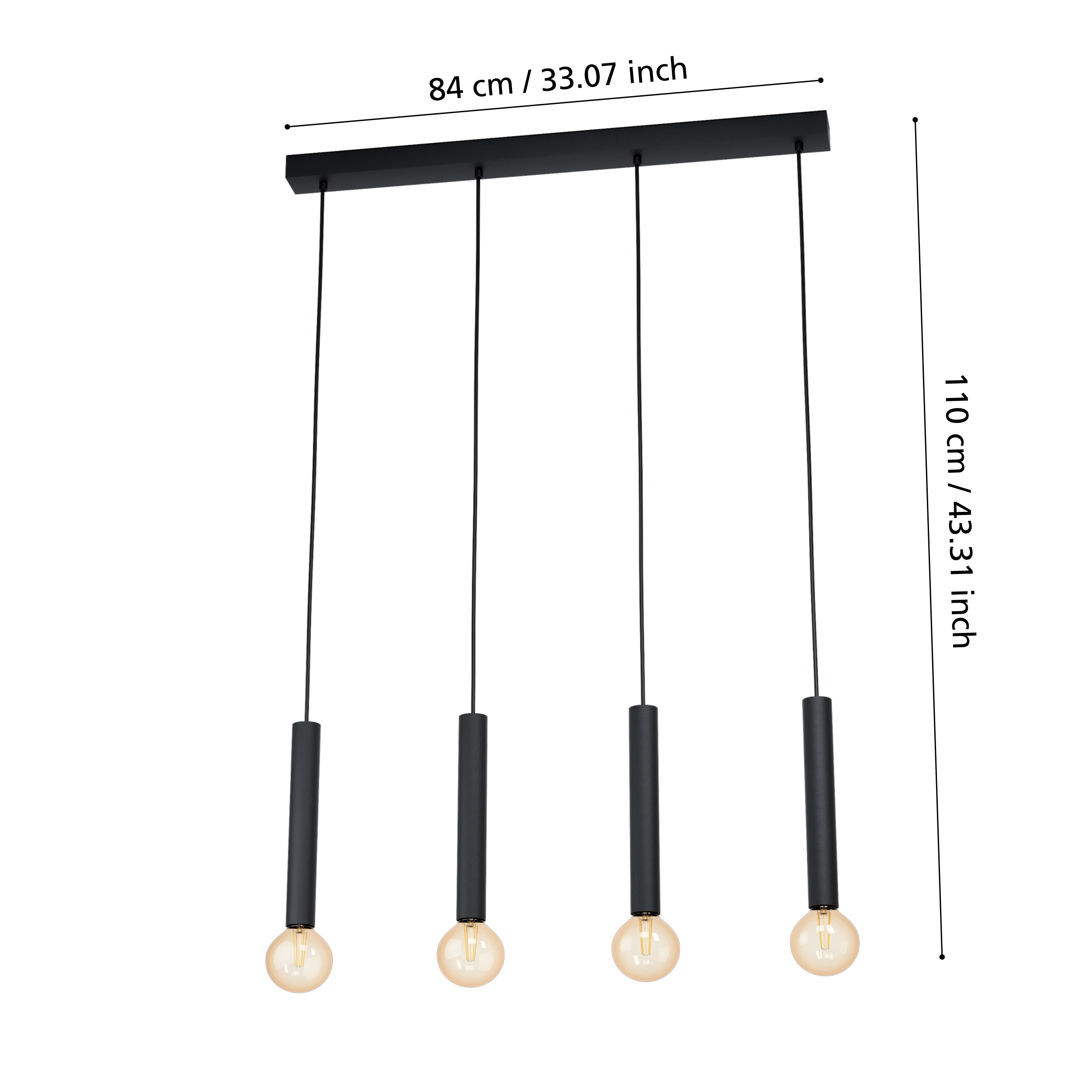 Lustra Suspendată CORTENOVA Black 110CM
