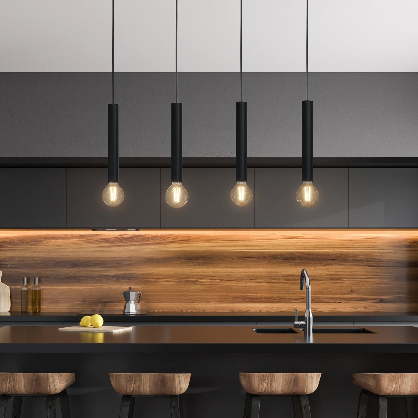 Lustra Suspendată CORTENOVA Black 110CM