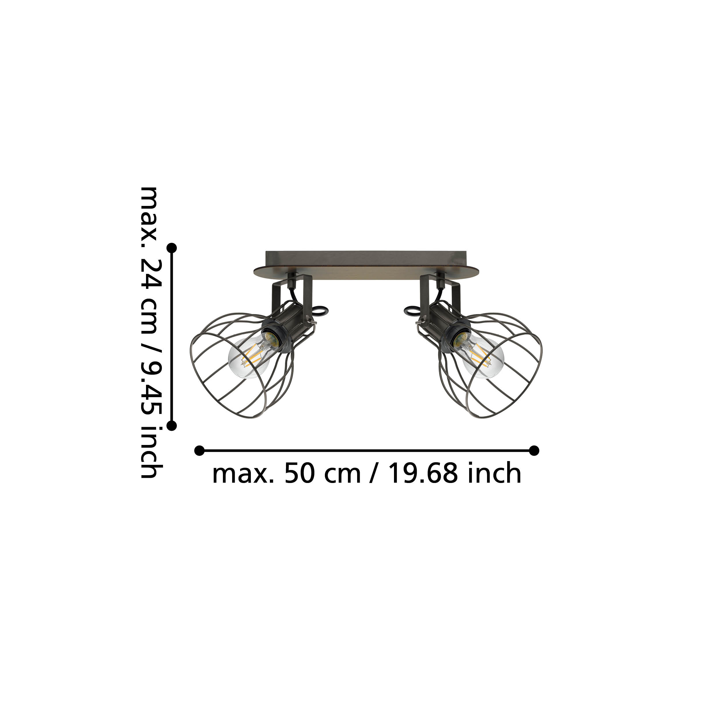 Lustra Vintage SAMBATELLO cu 2 Spoturi 34CM