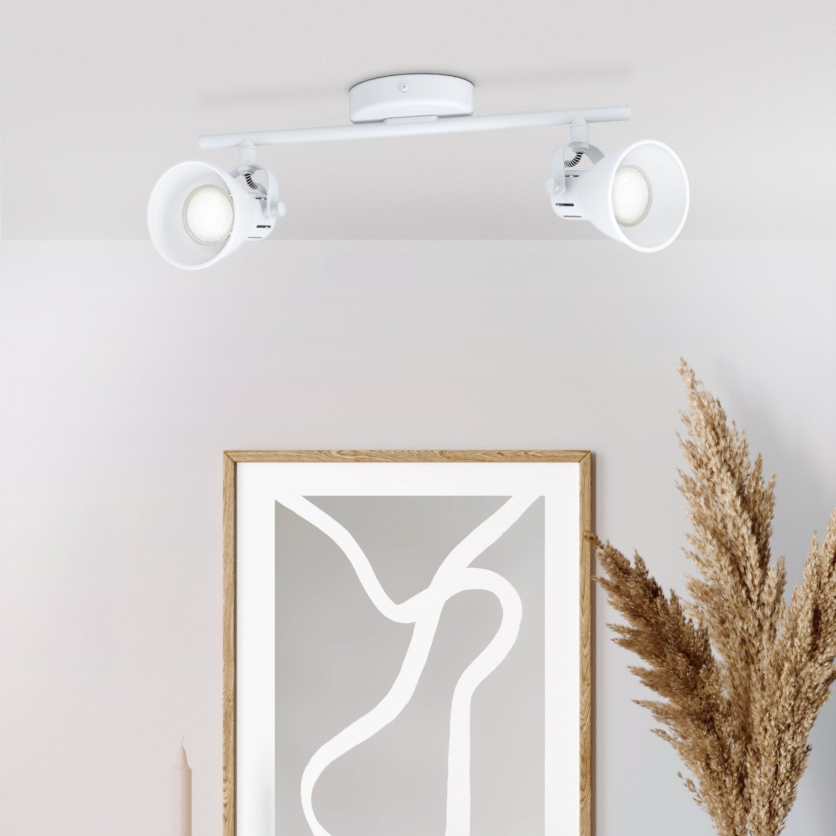 Lustra Seras 1 White cu 2 Spoturi Reglabile
