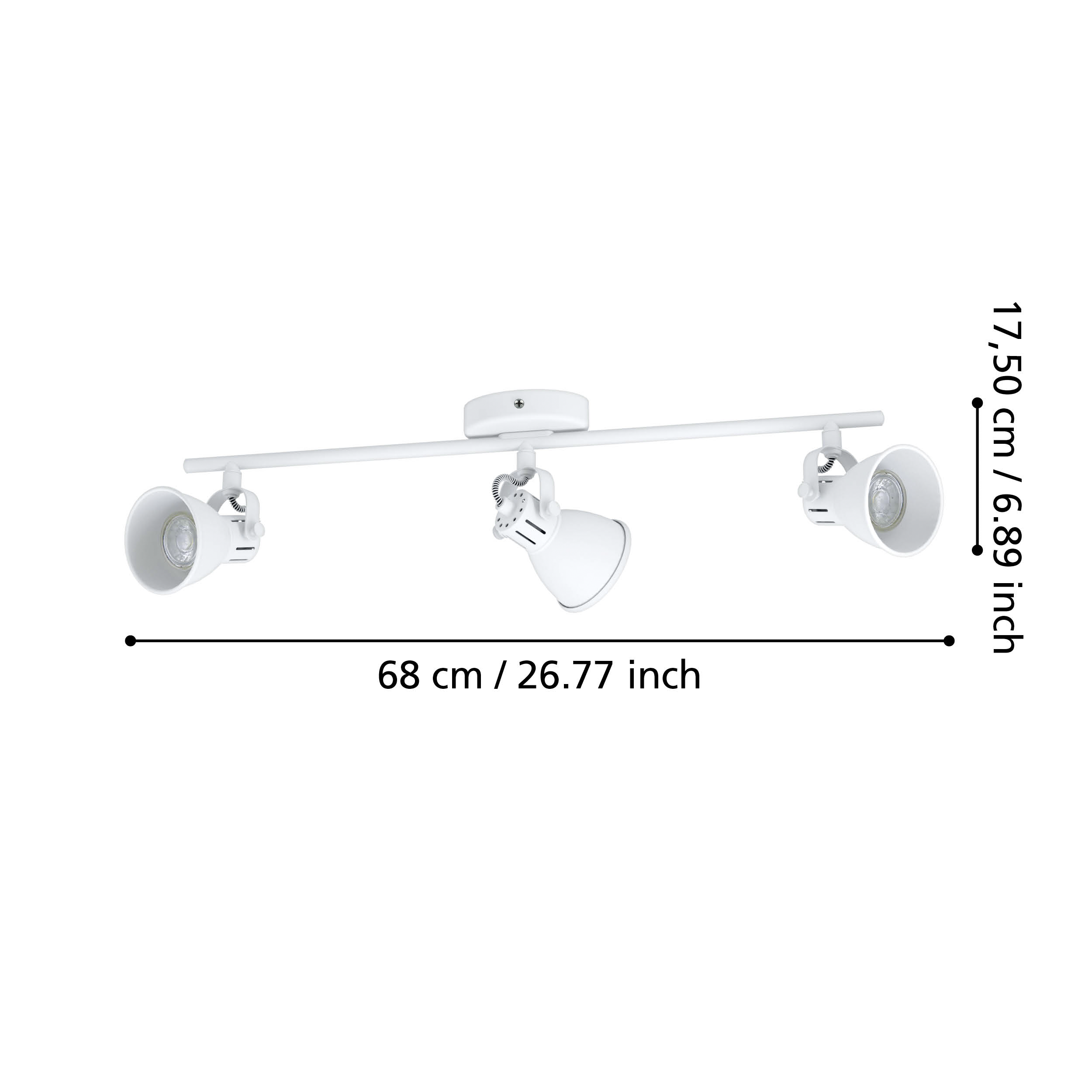 Lustra Seras 1 White cu 3 Spoturi Reglabile
