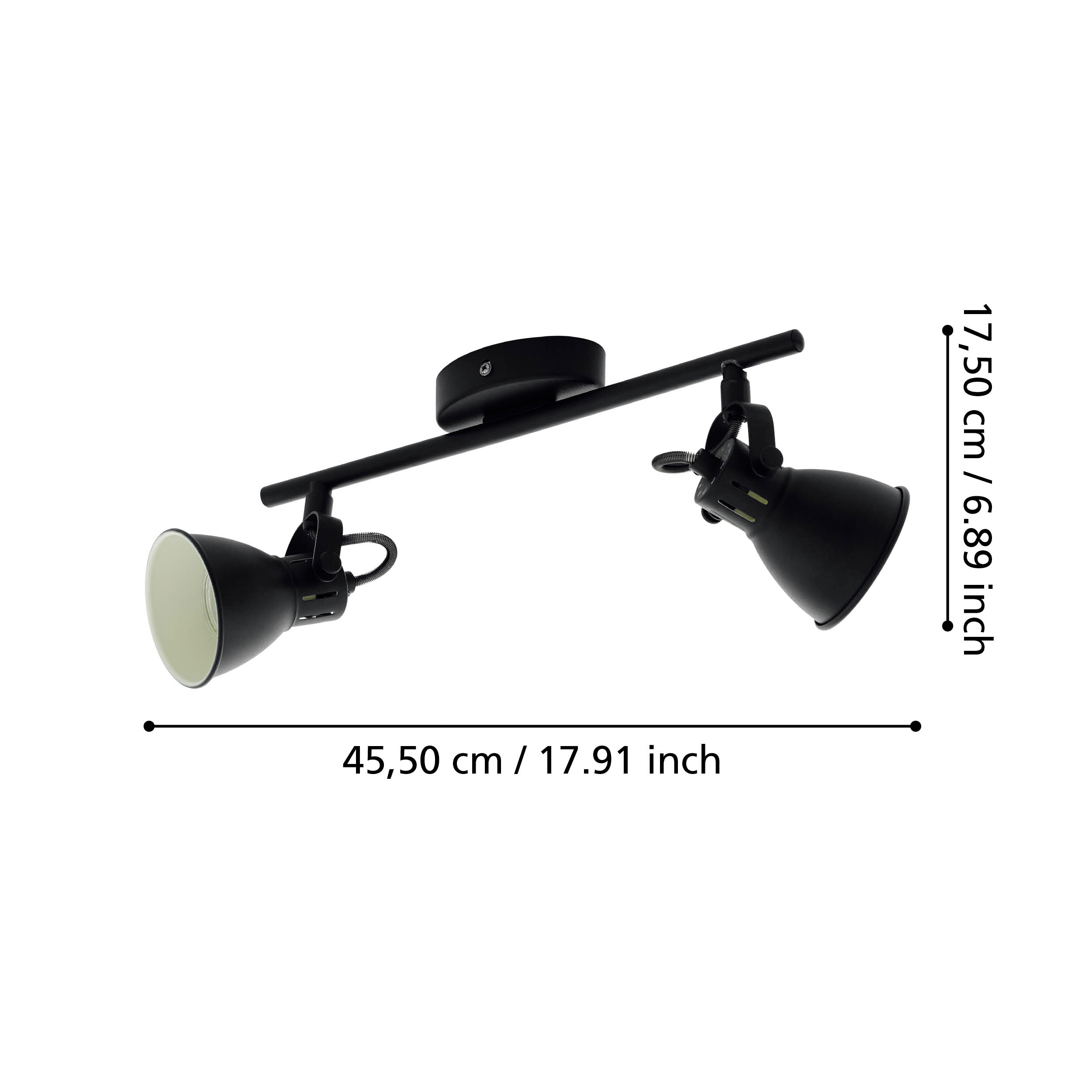 Lustra Seras 2 Black cu 2 Spoturi Reglabile