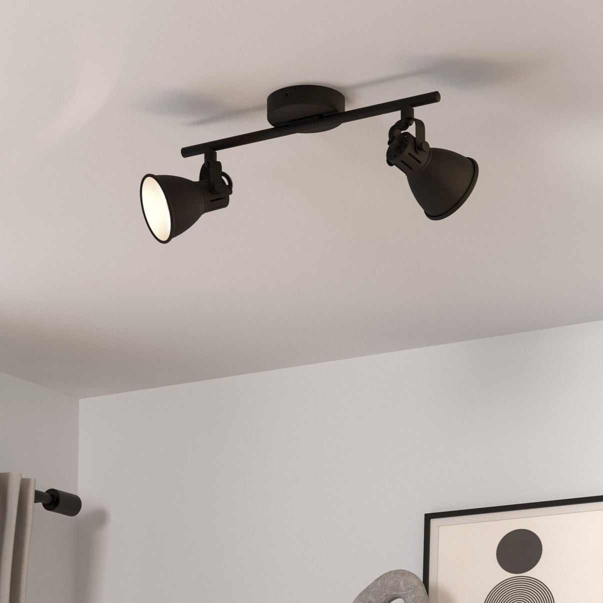 Lustra Seras 2 Black cu 2 Spoturi Reglabile