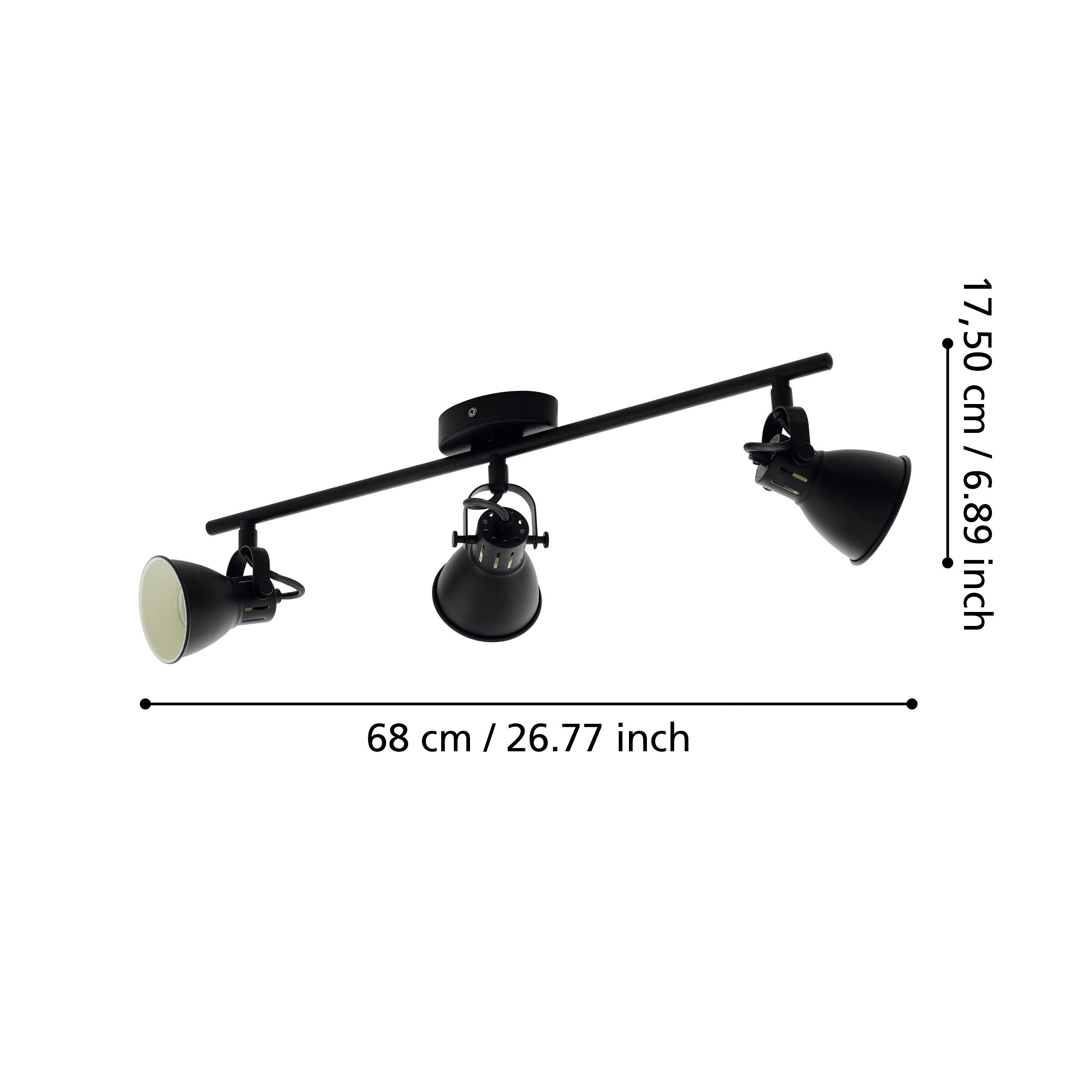 Lustra Seras 2 Black cu 3 Spoturi Reglabile