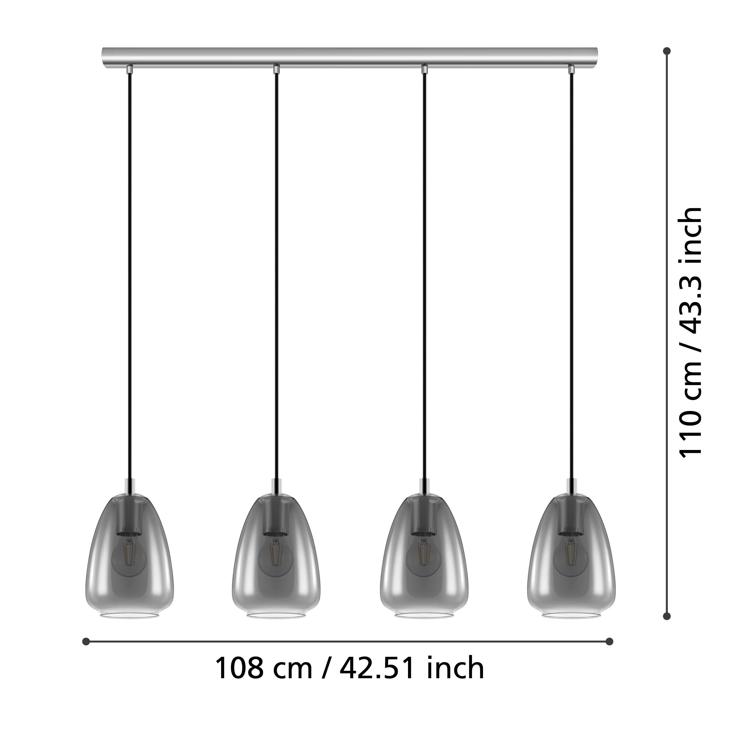 Lustra Suspendata Alobrase Silver 4xE27