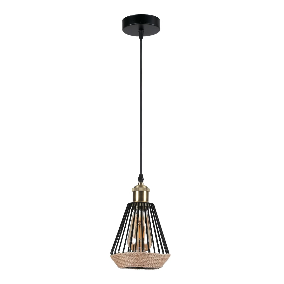 Pendul LOKY Black & Brown 1xE27 Abajur