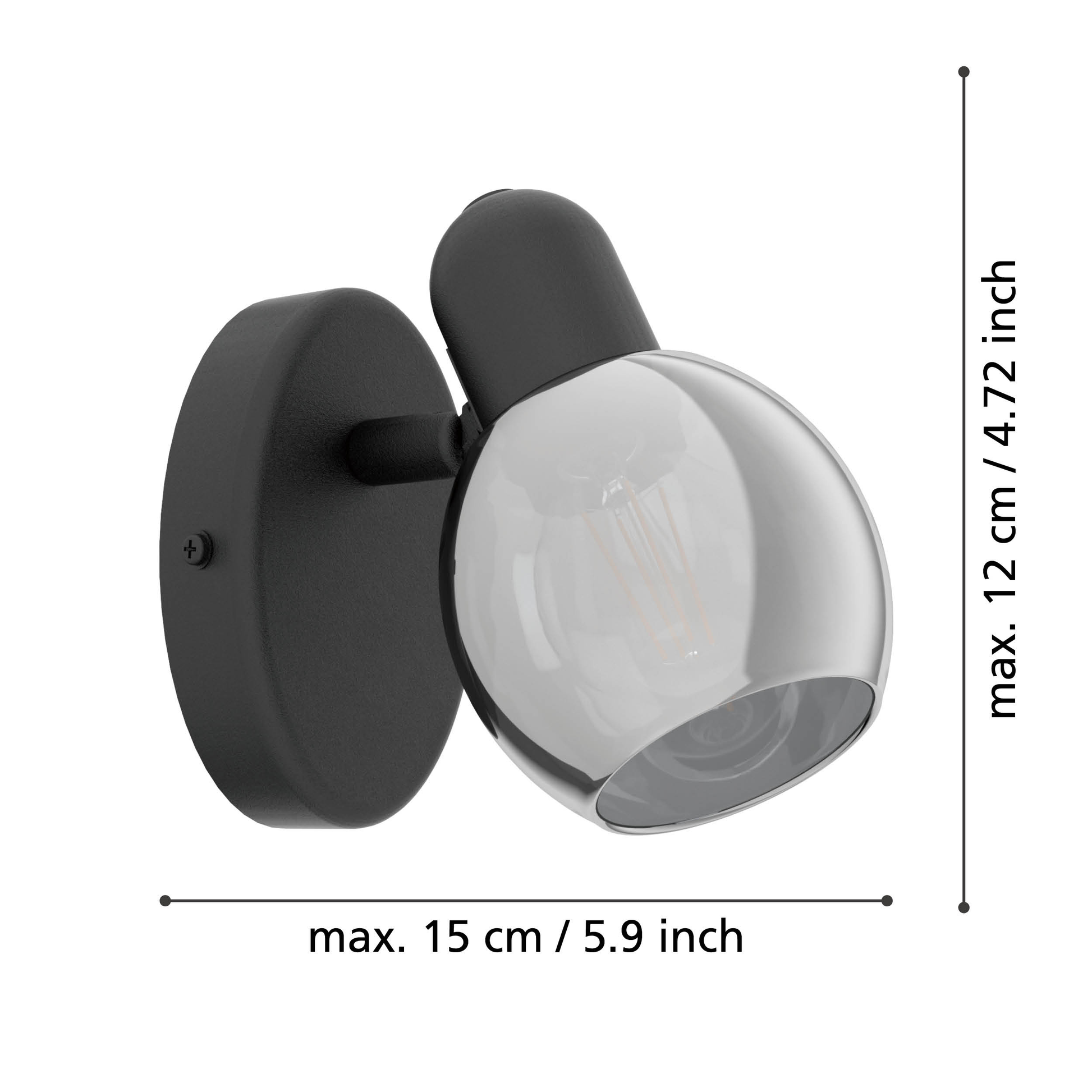 Aplica POLLICA Black Abajur EGLO Ø10.5CM