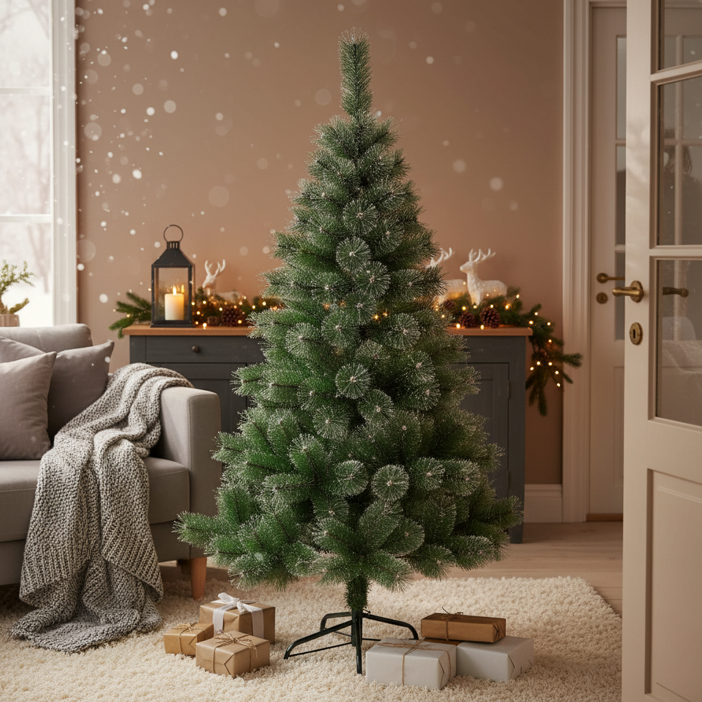 Brad Artificial de Craciun 150cm Pin Varfuri Ninse, Ace 3D, Suport Metalic A2