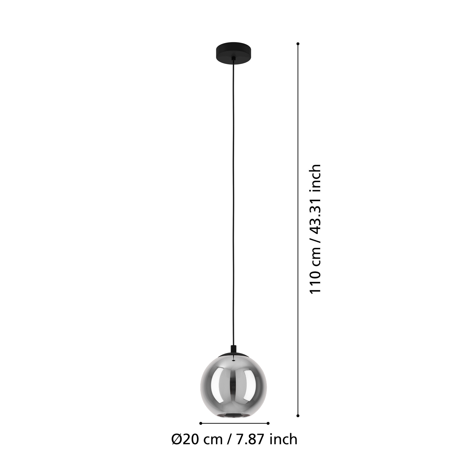Pendul ARISCANI Black 1xE27 Eglo Ø20CM