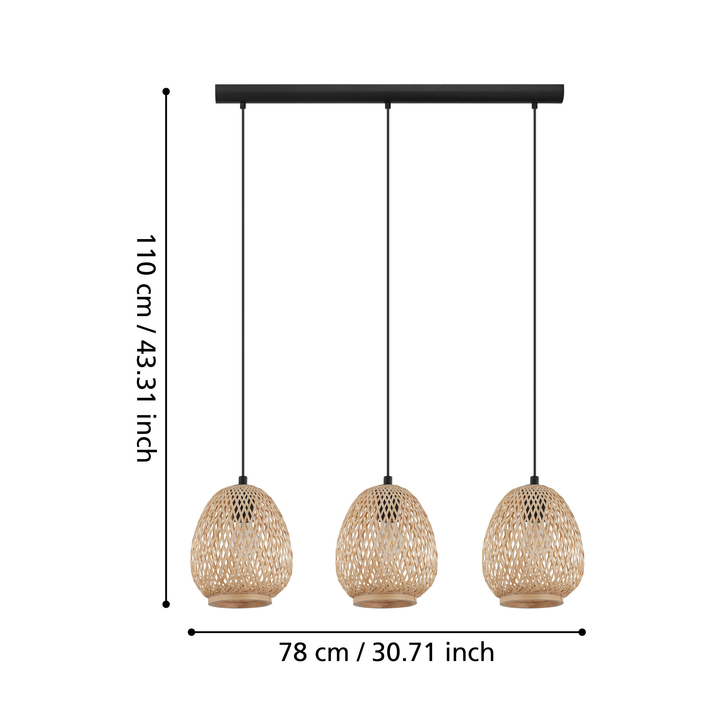 Lustra Suspendata DEMBLEBY Wood 110CM