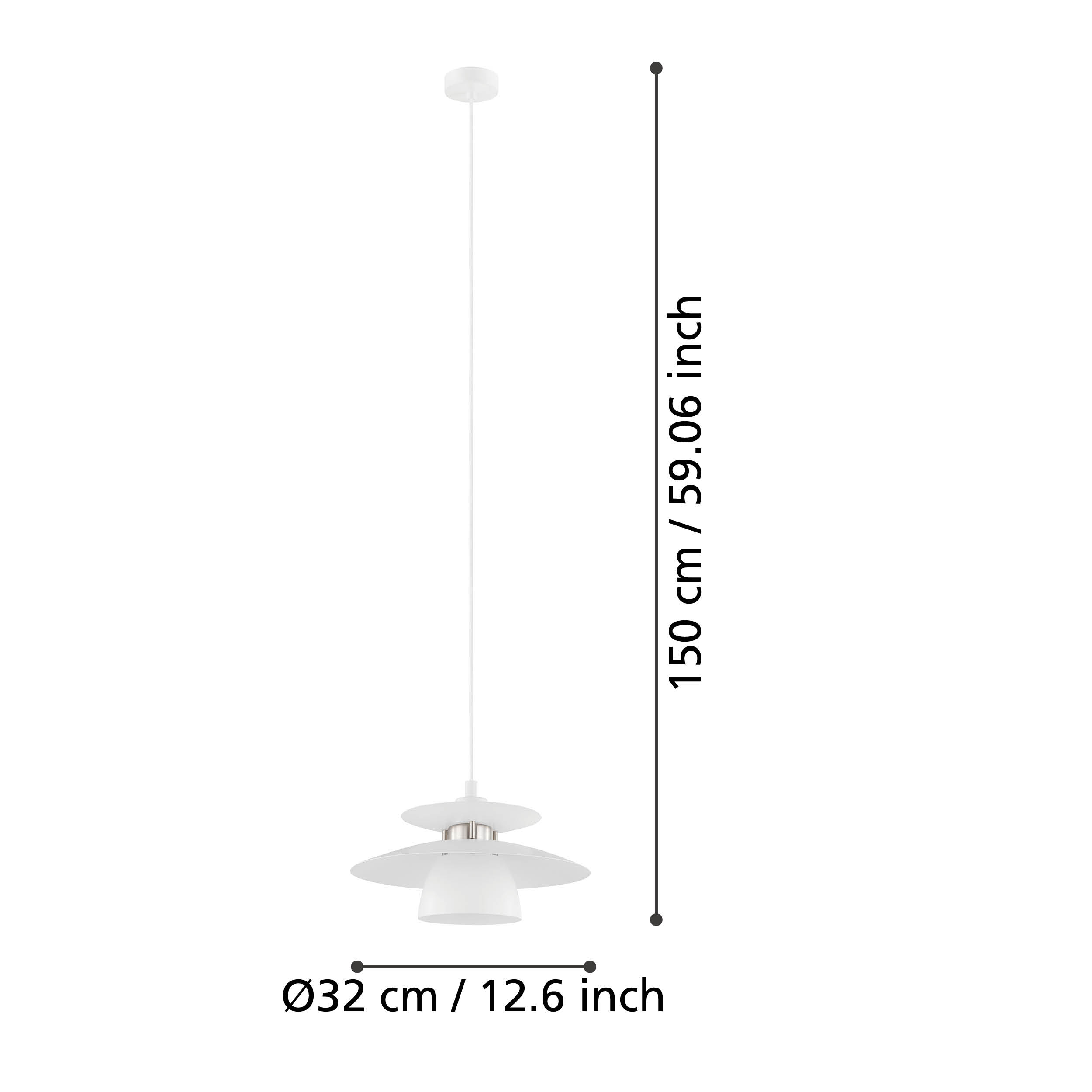 Pendul Brenda White & Silver 1xE27 Eglo Ø32CM